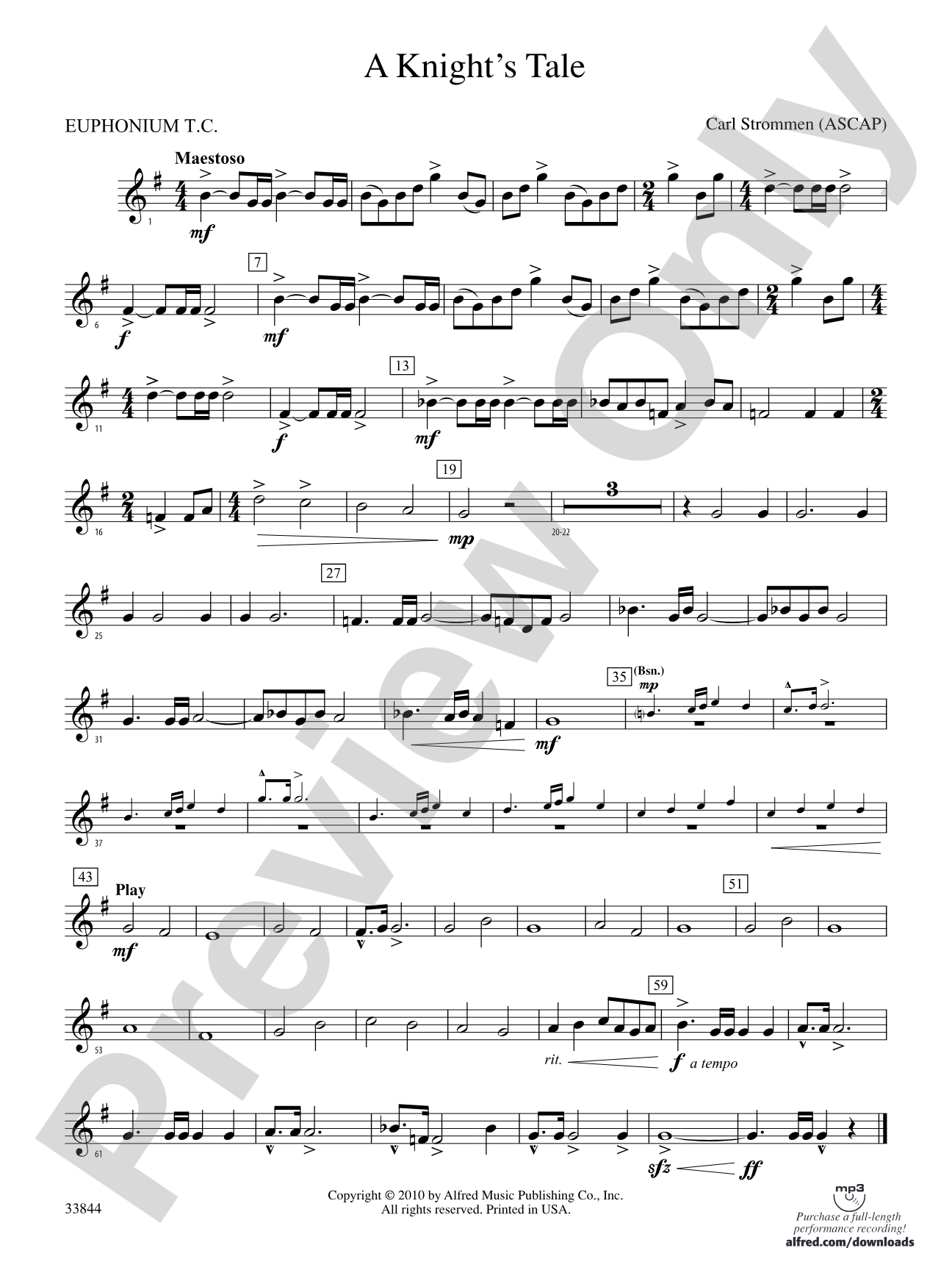 A Knight's Tale: (wp) Baritone T.C.