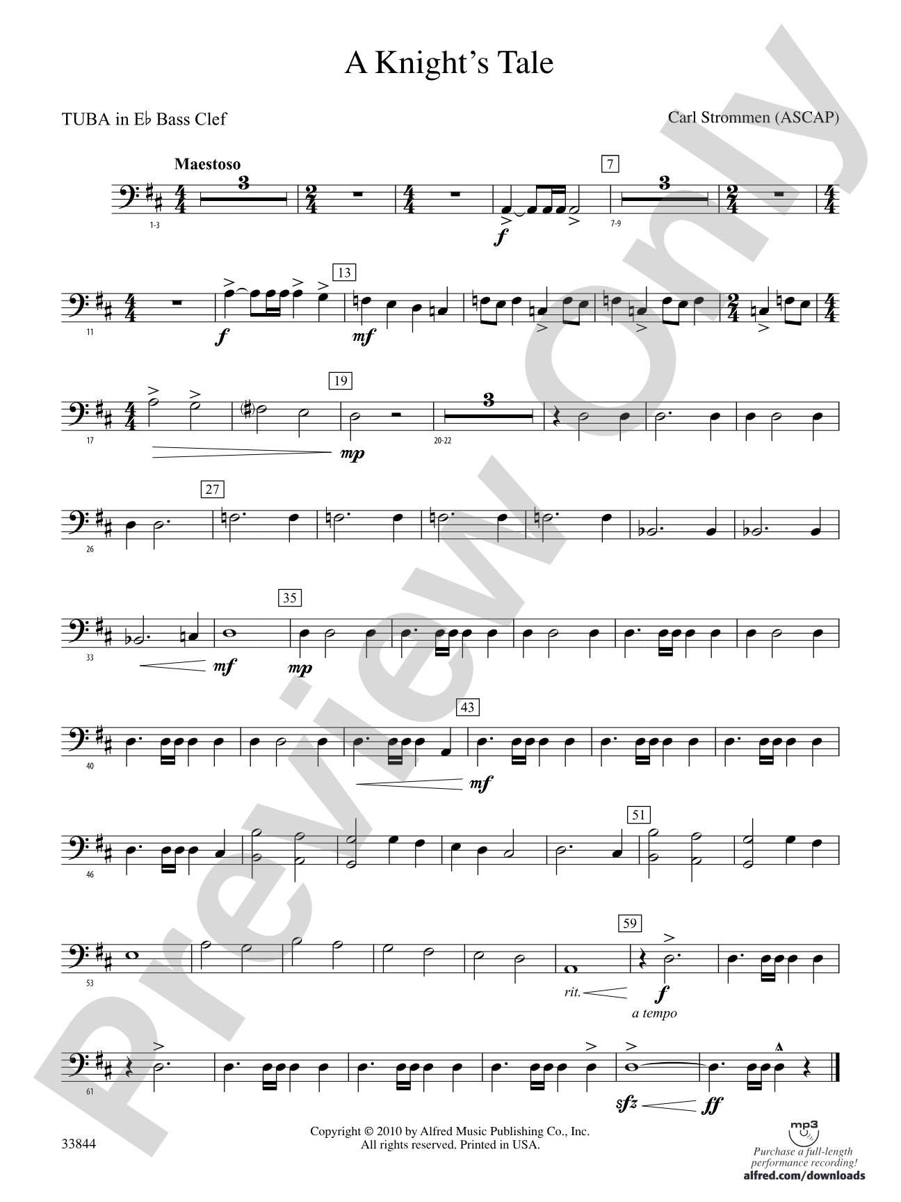 A Knight's Tale: (wp) E-flat Tuba B.C.