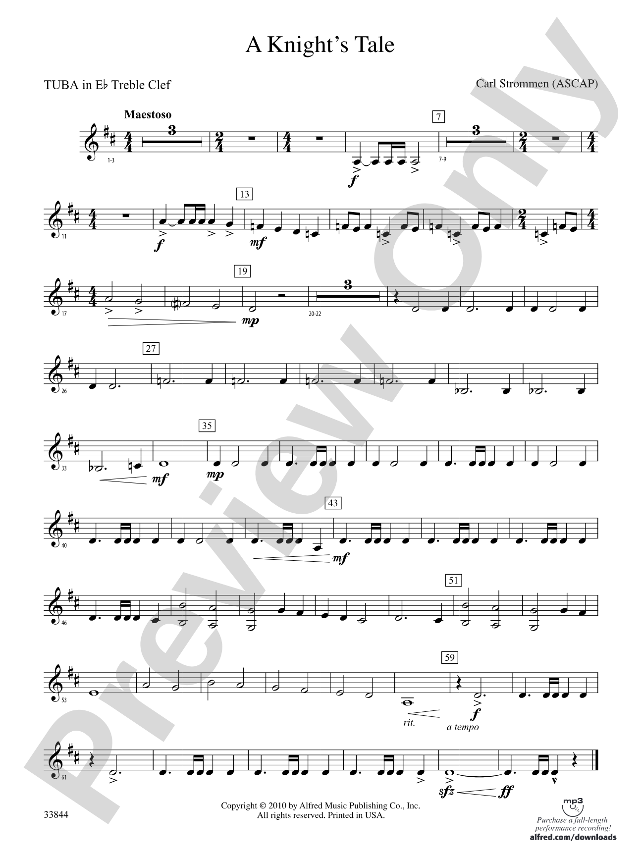 A Knight's Tale: (wp) E-flat Tuba T.C.