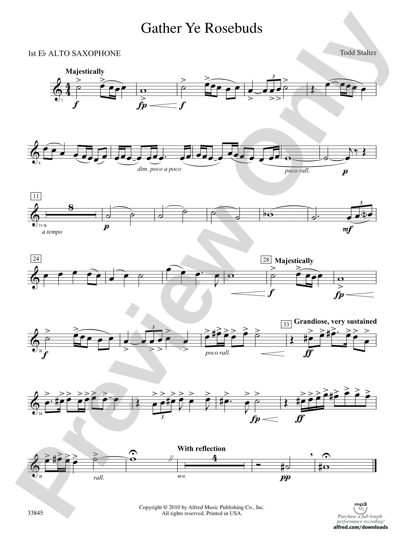 Gather Ye Rosebuds: E-flat Alto Saxophone