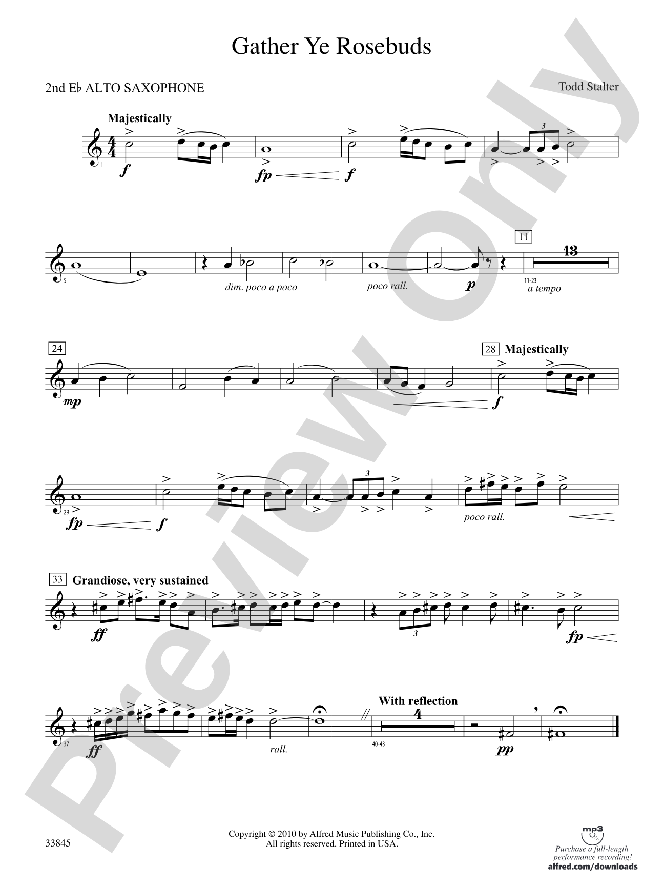 Gather Ye Rosebuds: 2nd E-flat Alto Saxophone