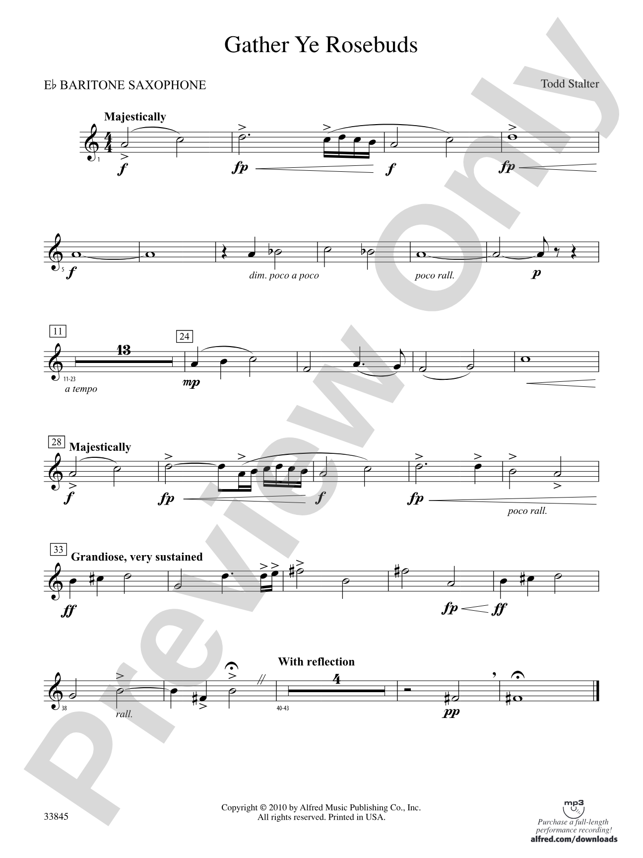 Gather Ye Rosebuds: E-flat Baritone Saxophone