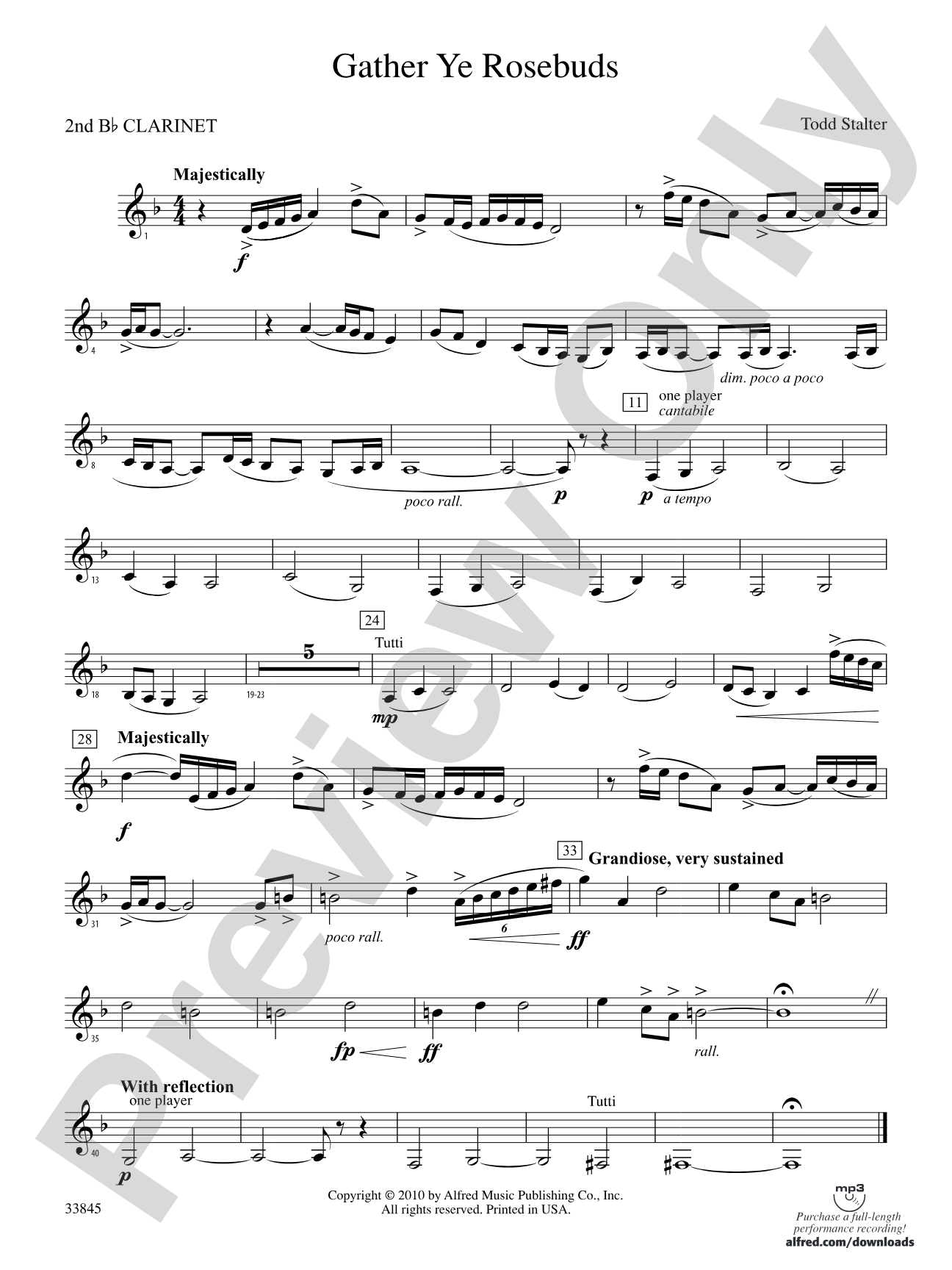 Gather Ye Rosebuds: 2nd B-flat Clarinet