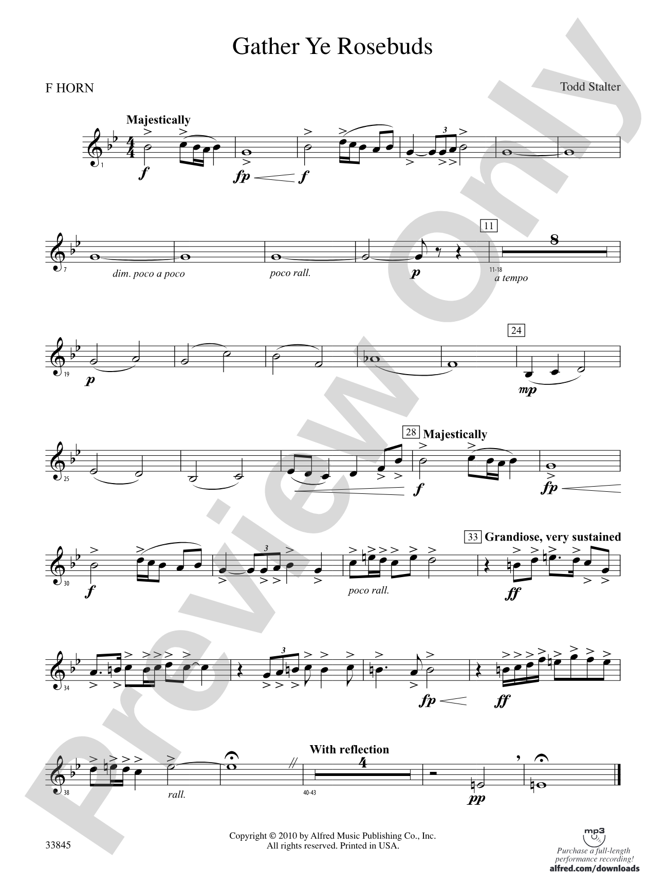 Gather Ye Rosebuds: 1st F Horn