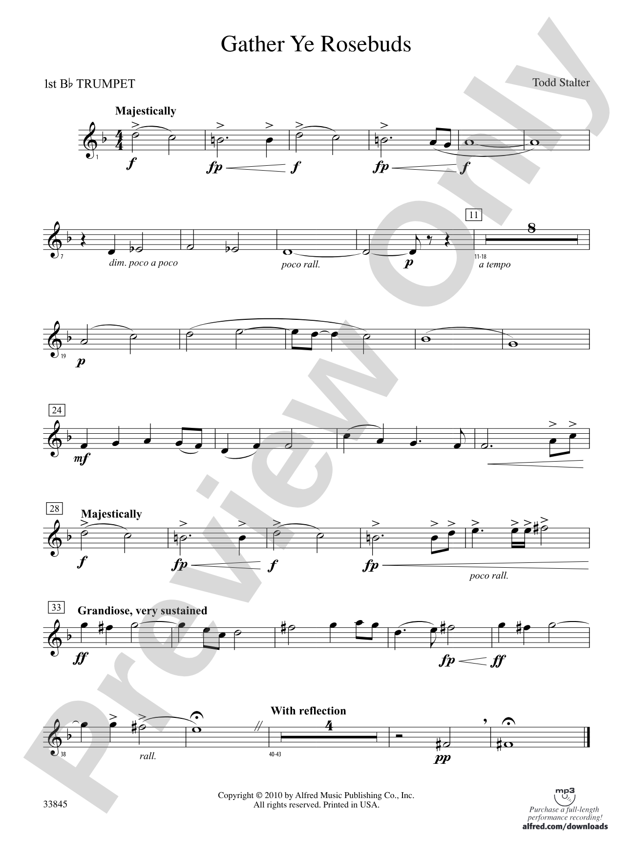 Gather Ye Rosebuds: 1st B-flat Trumpet