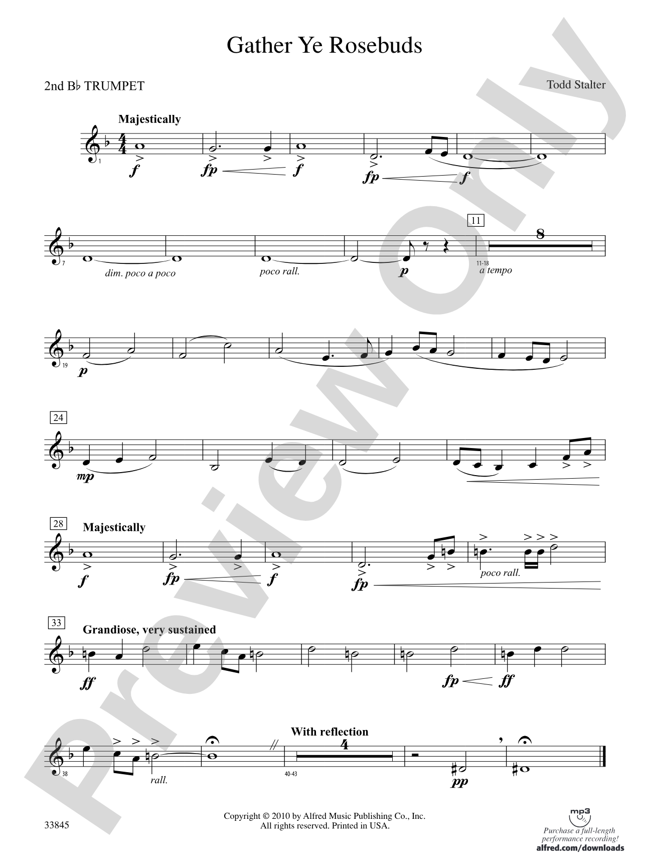 Gather Ye Rosebuds: 2nd B-flat Trumpet