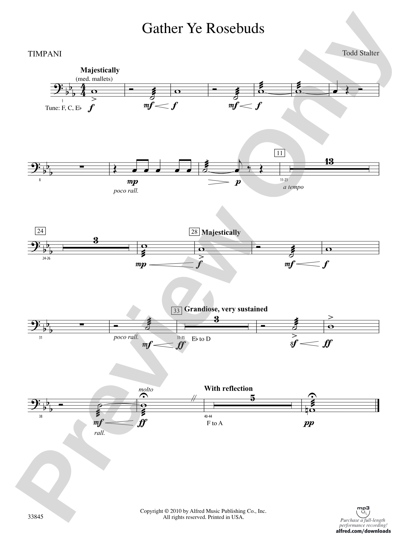 Gather Ye Rosebuds: Timpani