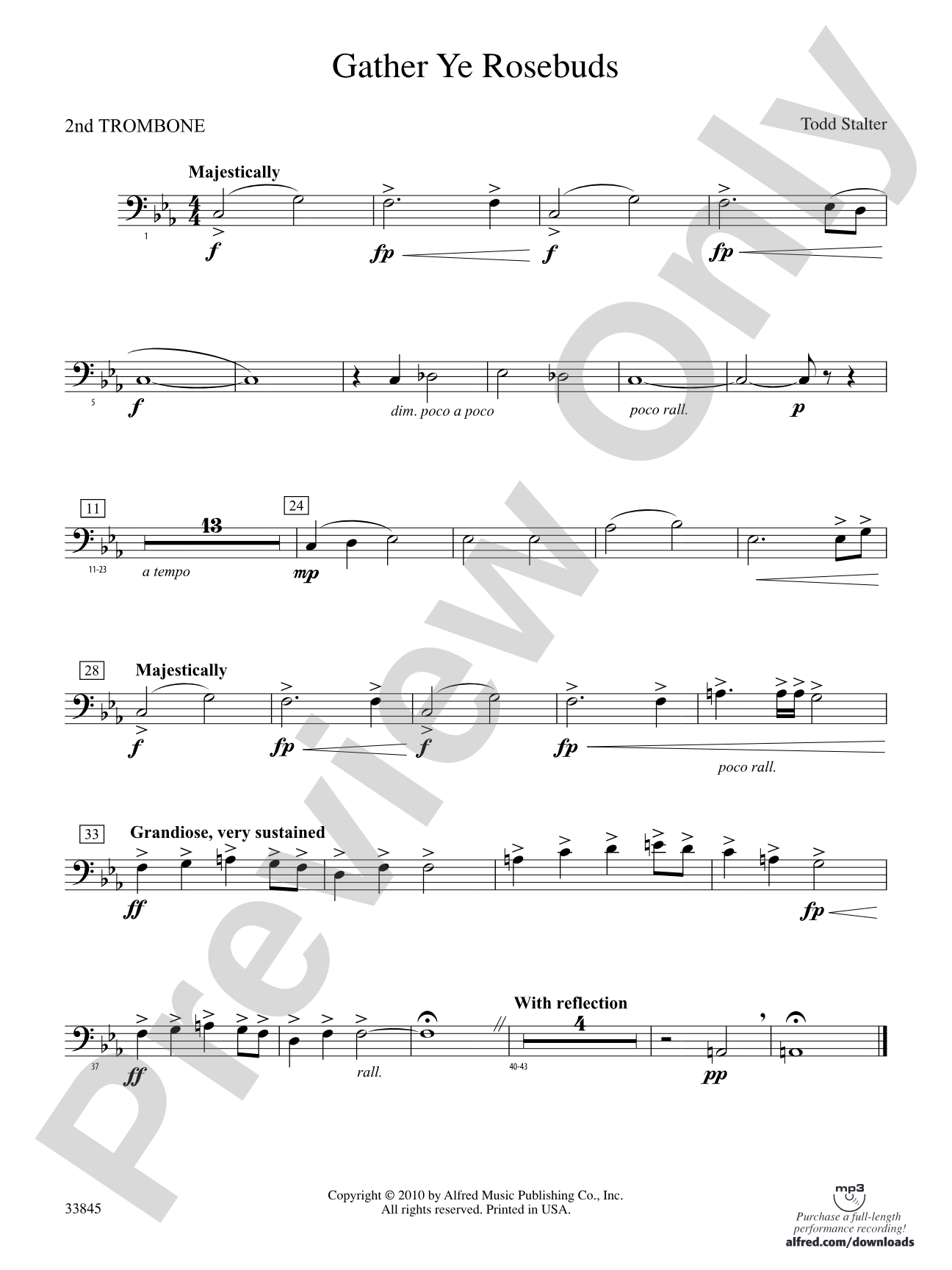 Gather Ye Rosebuds: 2nd Trombone