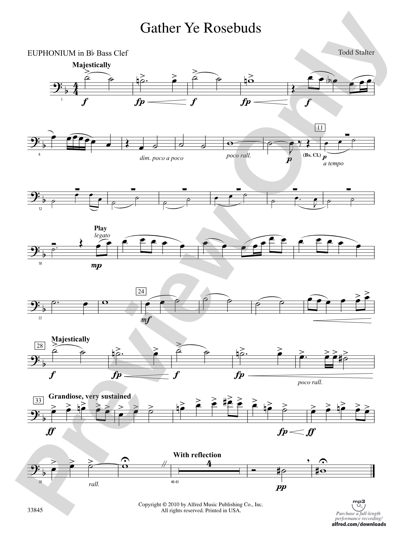 Gather Ye Rosebuds: (wp) B-flat Baritone B.C.