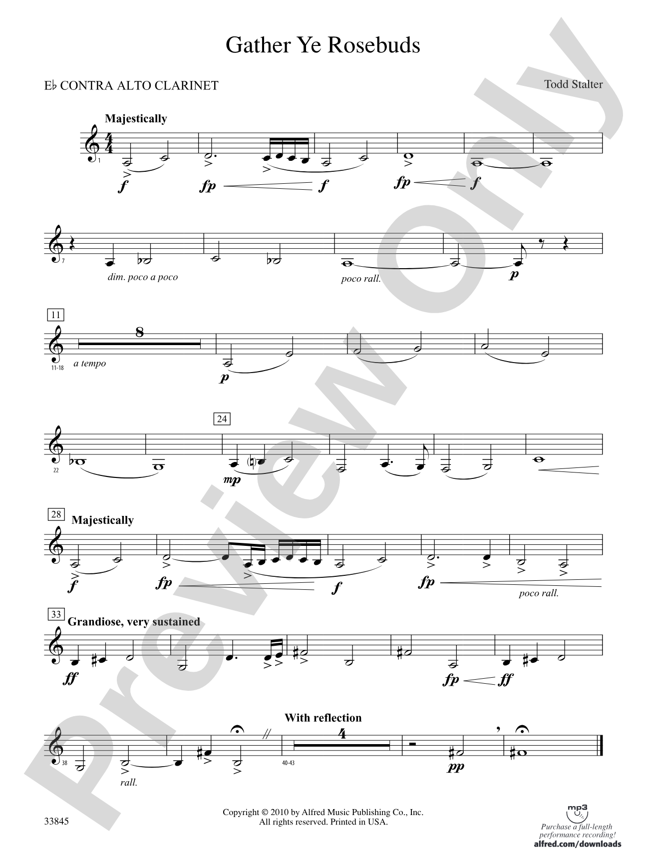 Gather Ye Rosebuds: (wp) E-flat Contrabass Clarinet