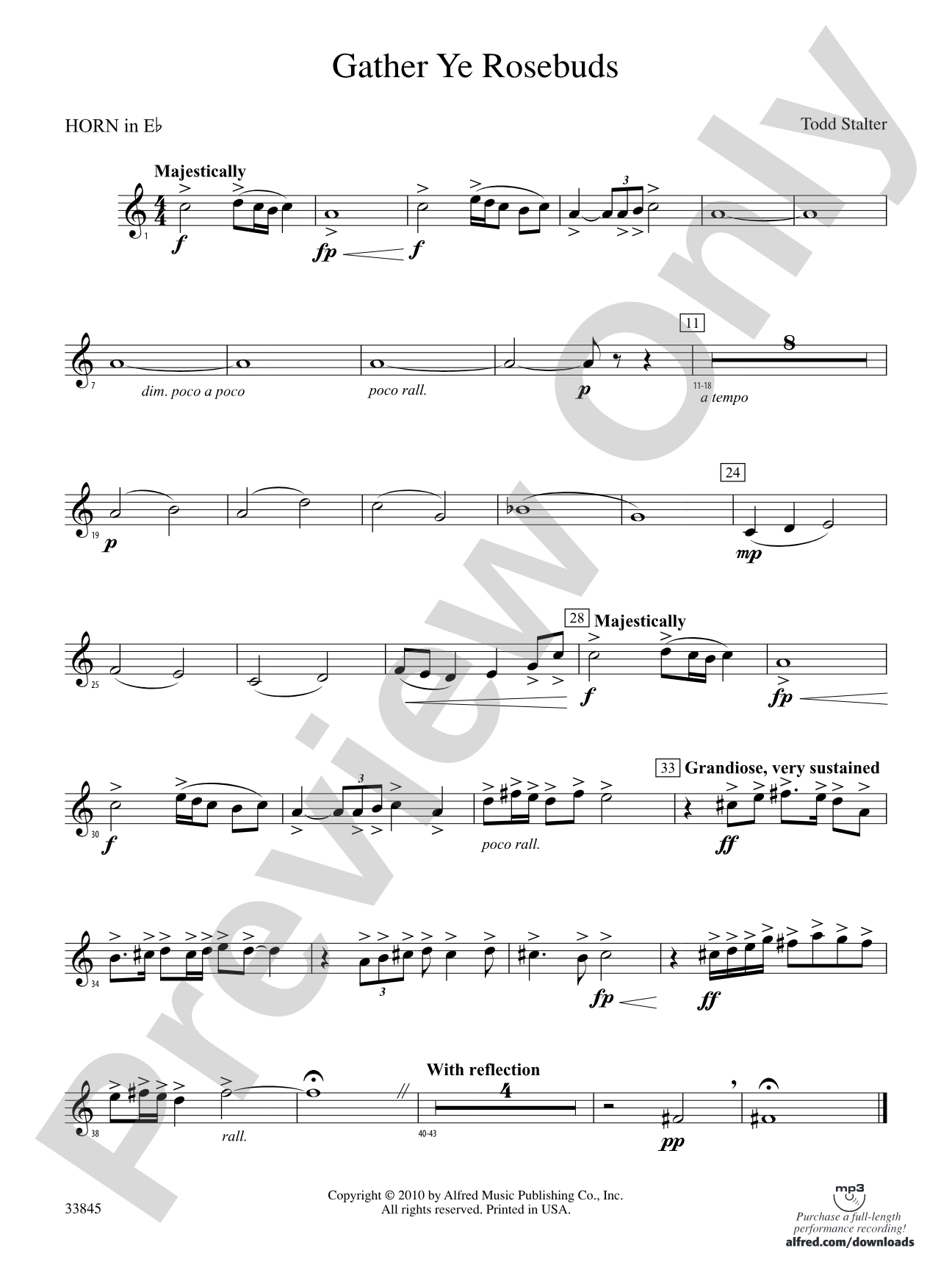 Gather Ye Rosebuds: (wp) 1st Horn in E-flat