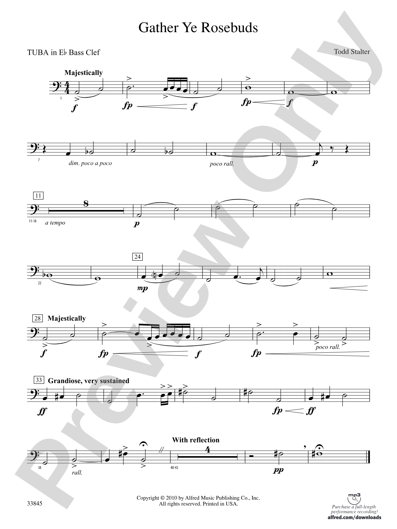 Gather Ye Rosebuds: (wp) E-flat Tuba B.C.