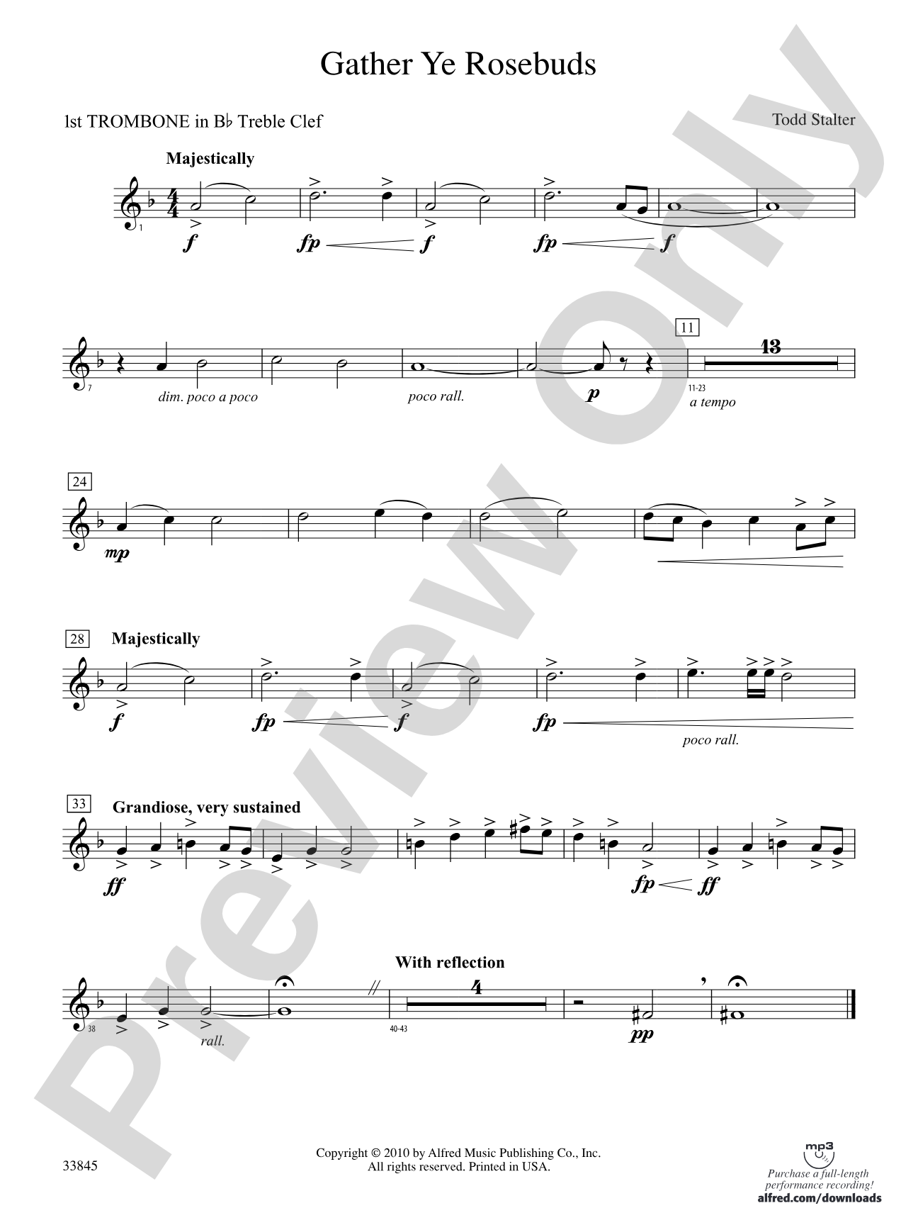 Gather Ye Rosebuds: (wp) 1st B-flat Trombone T.C.