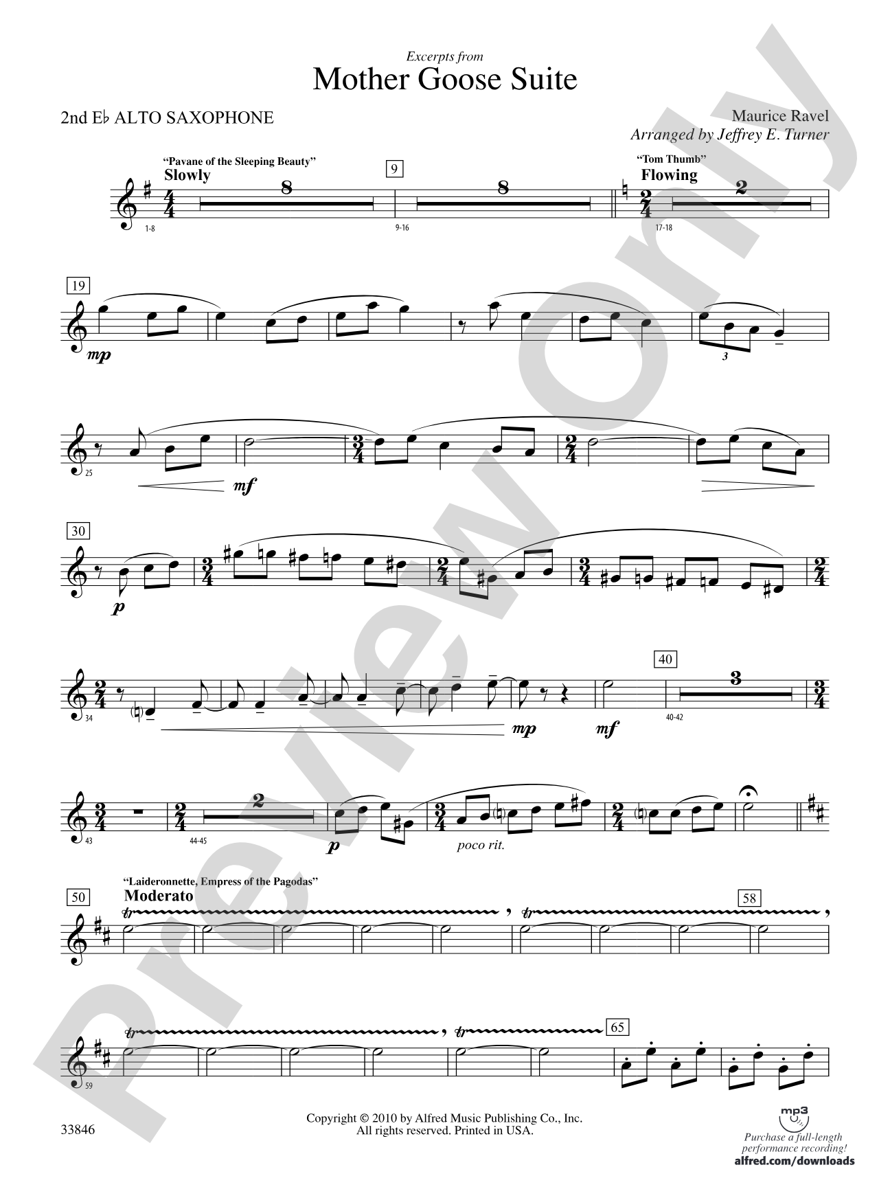 Mother Goose Suite: 2nd E-flat Alto Saxophone