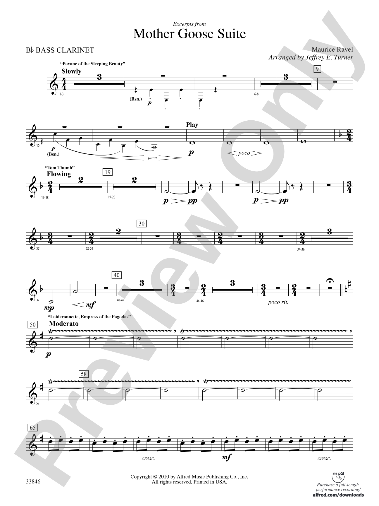 Mother Goose Suite: B-flat Bass Clarinet