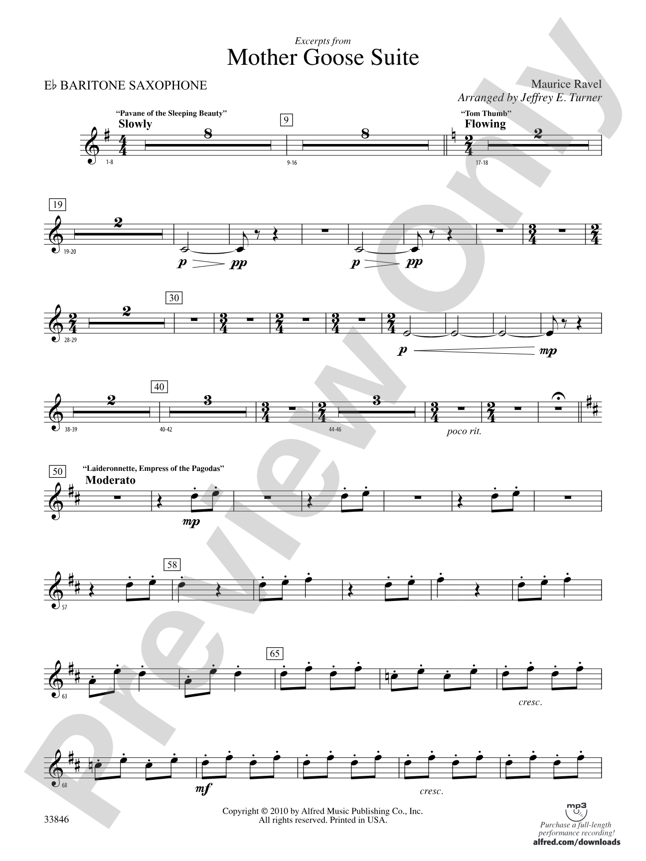 Mother Goose Suite: E-flat Baritone Saxophone