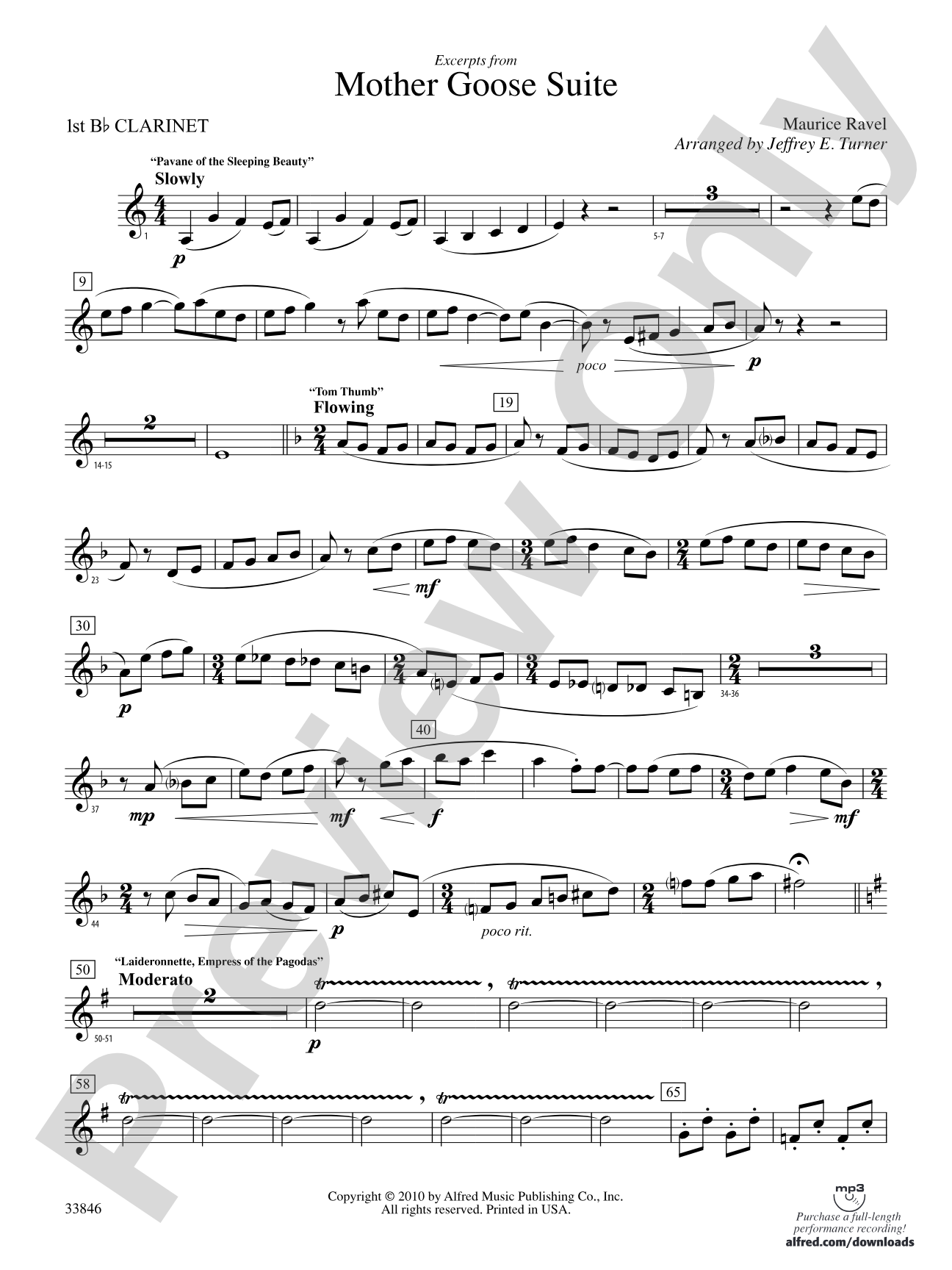 Mother Goose Suite: 1st B-flat Clarinet