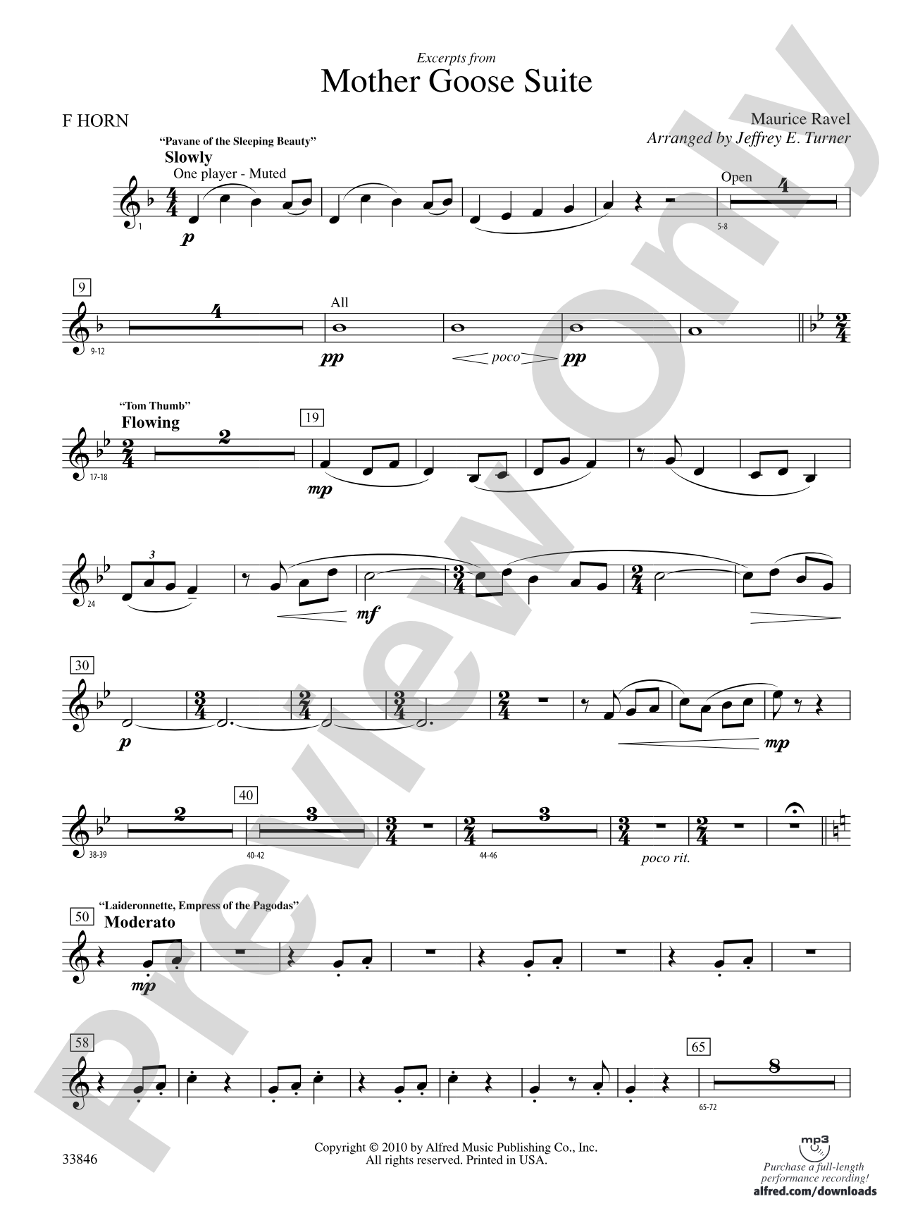 Mother Goose Suite: 1st F Horn
