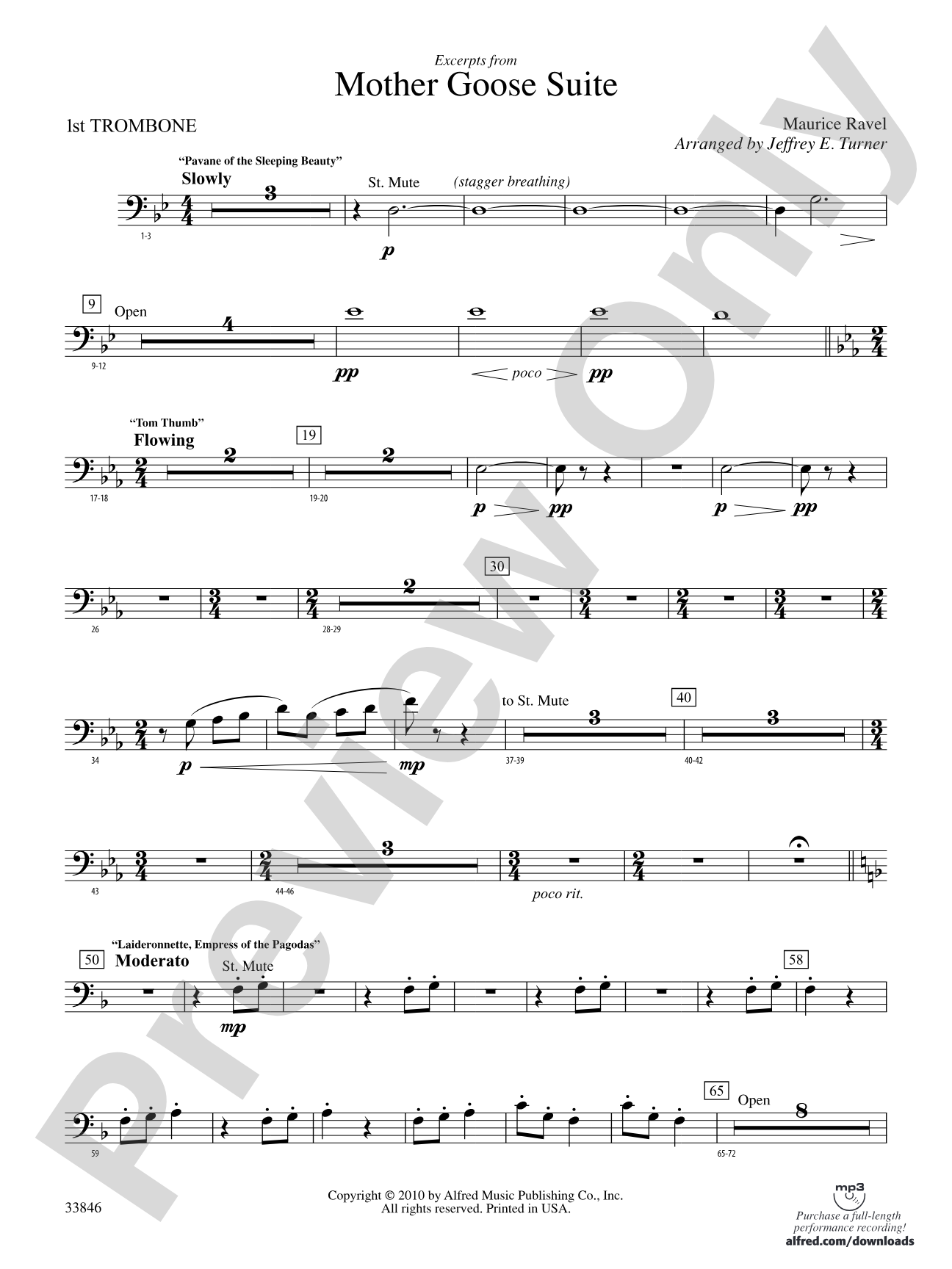 Mother Goose Suite: 1st Trombone