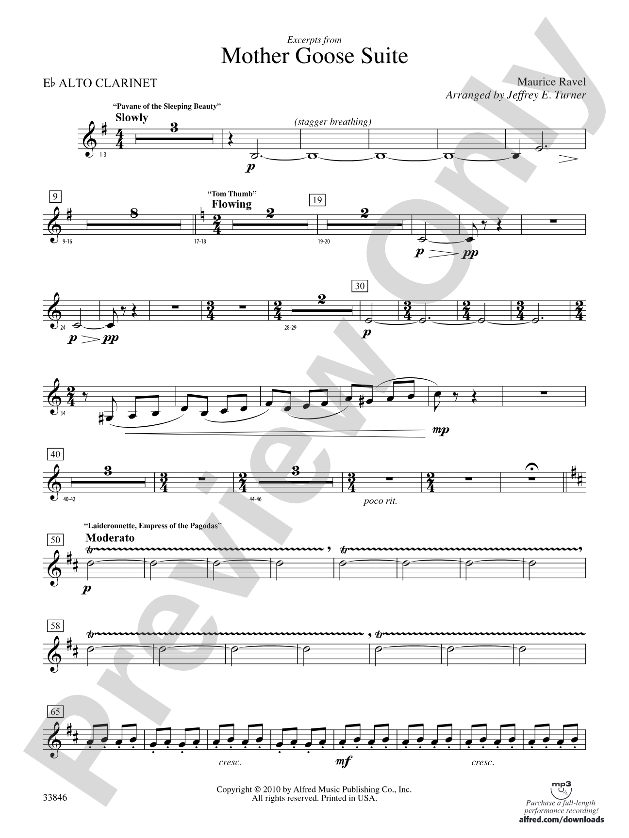 Mother Goose Suite: (wp) E-flat Alto Clarinet