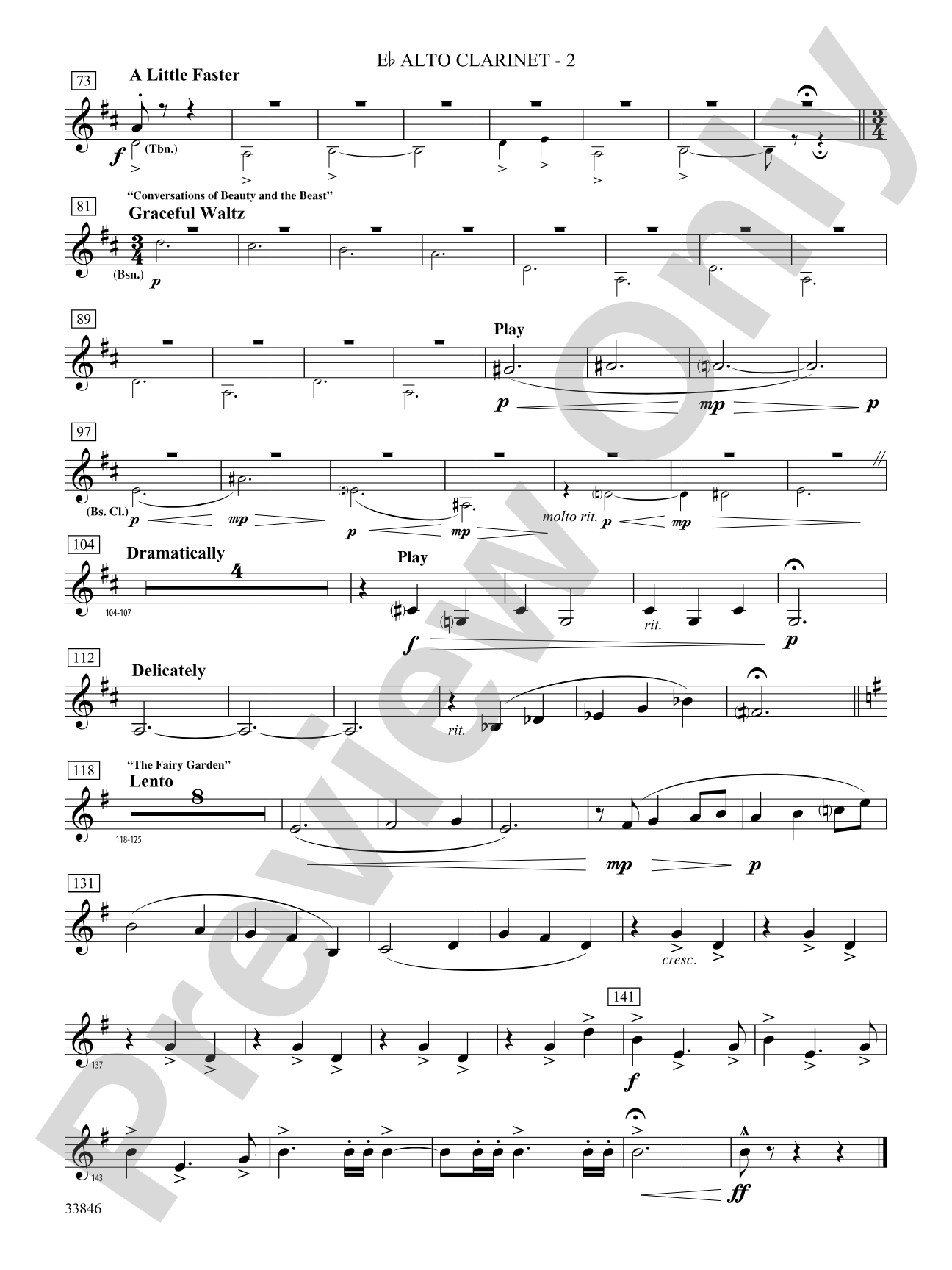 Mother Goose Suite: (wp) E-flat Alto Clarinet