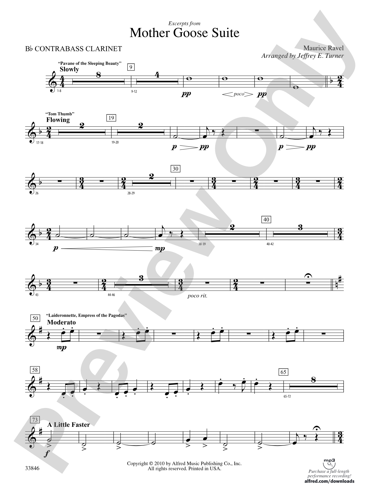 Mother Goose Suite: (wp) B-flat Contrabass Clarinet