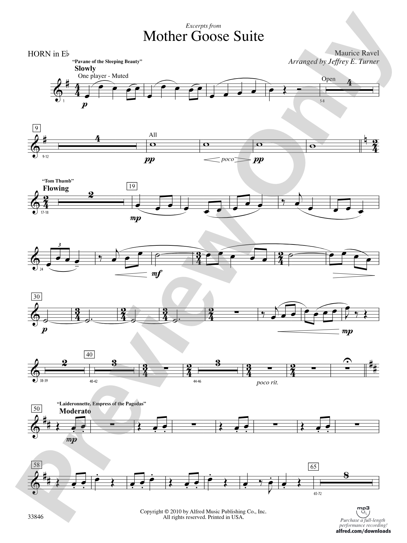 Mother Goose Suite: (wp) 1st Horn in E-flat