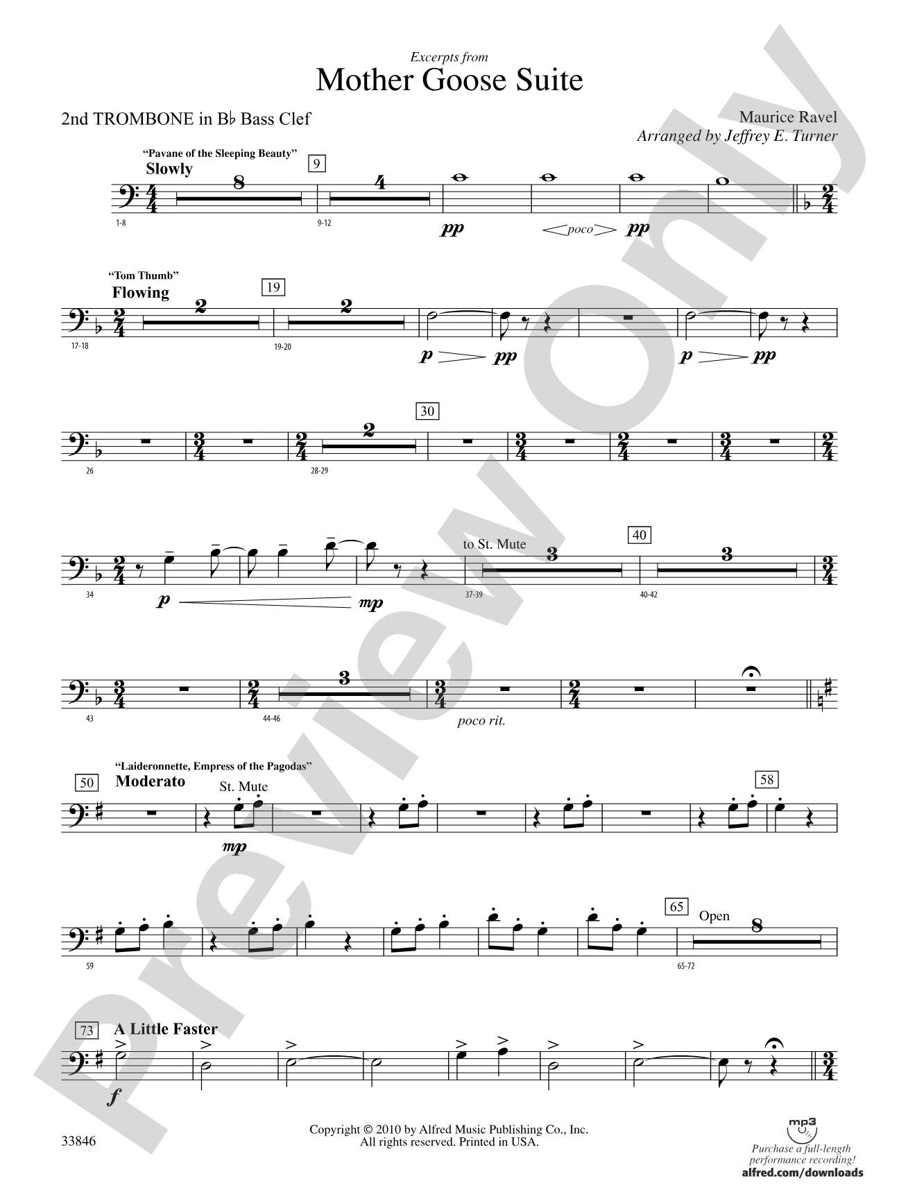 Mother Goose Suite: (wp) 2nd B-flat Trombone B.C.