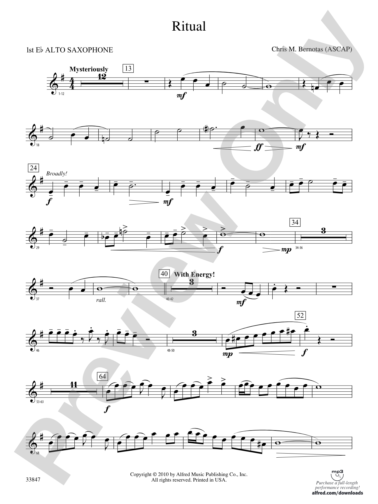 Ritual: E-flat Alto Saxophone