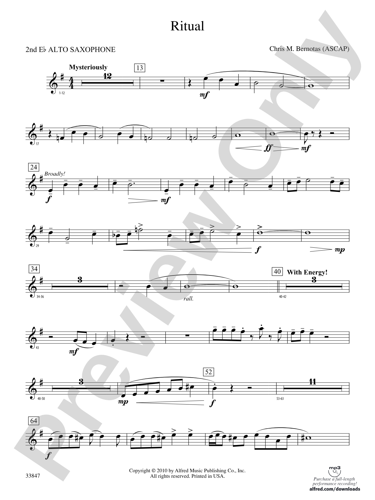 Ritual: 2nd E-flat Alto Saxophone