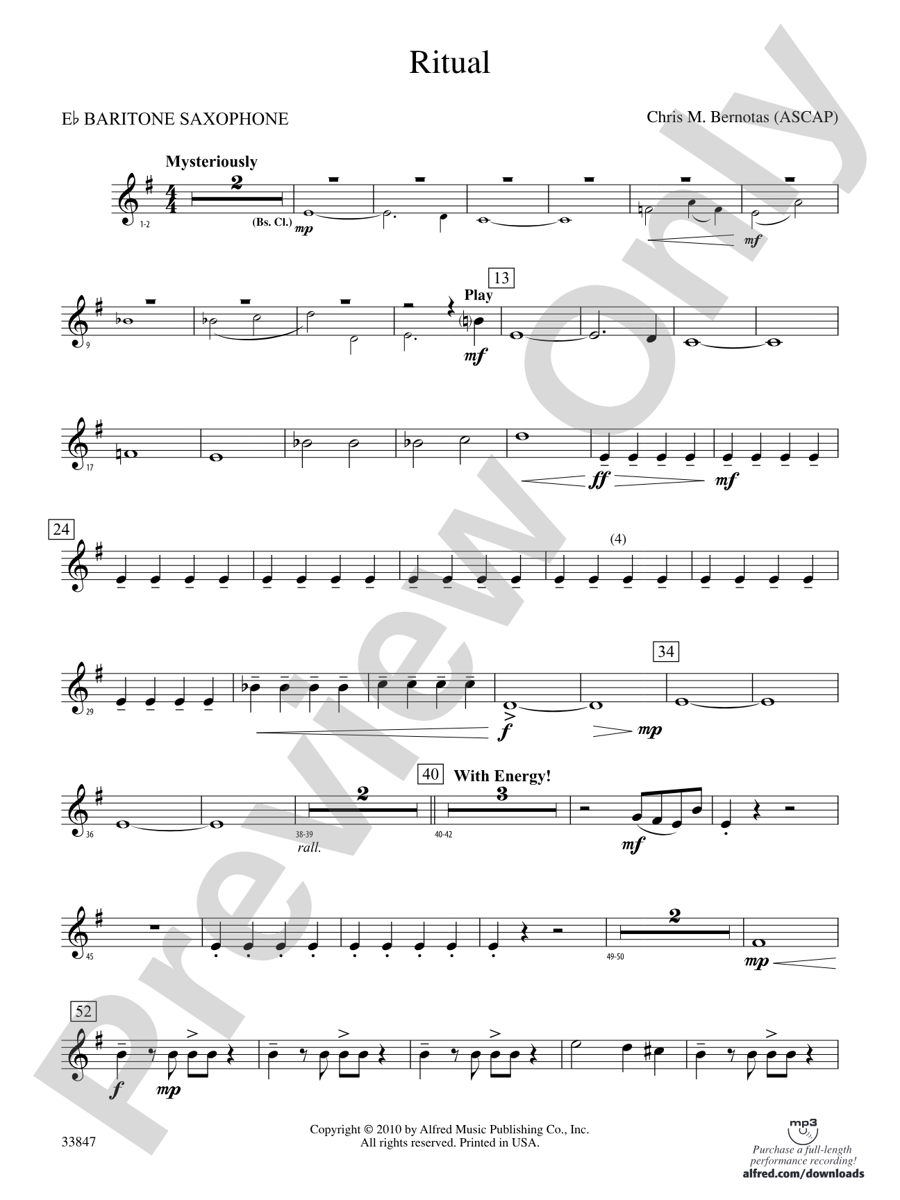 Ritual: E-flat Baritone Saxophone