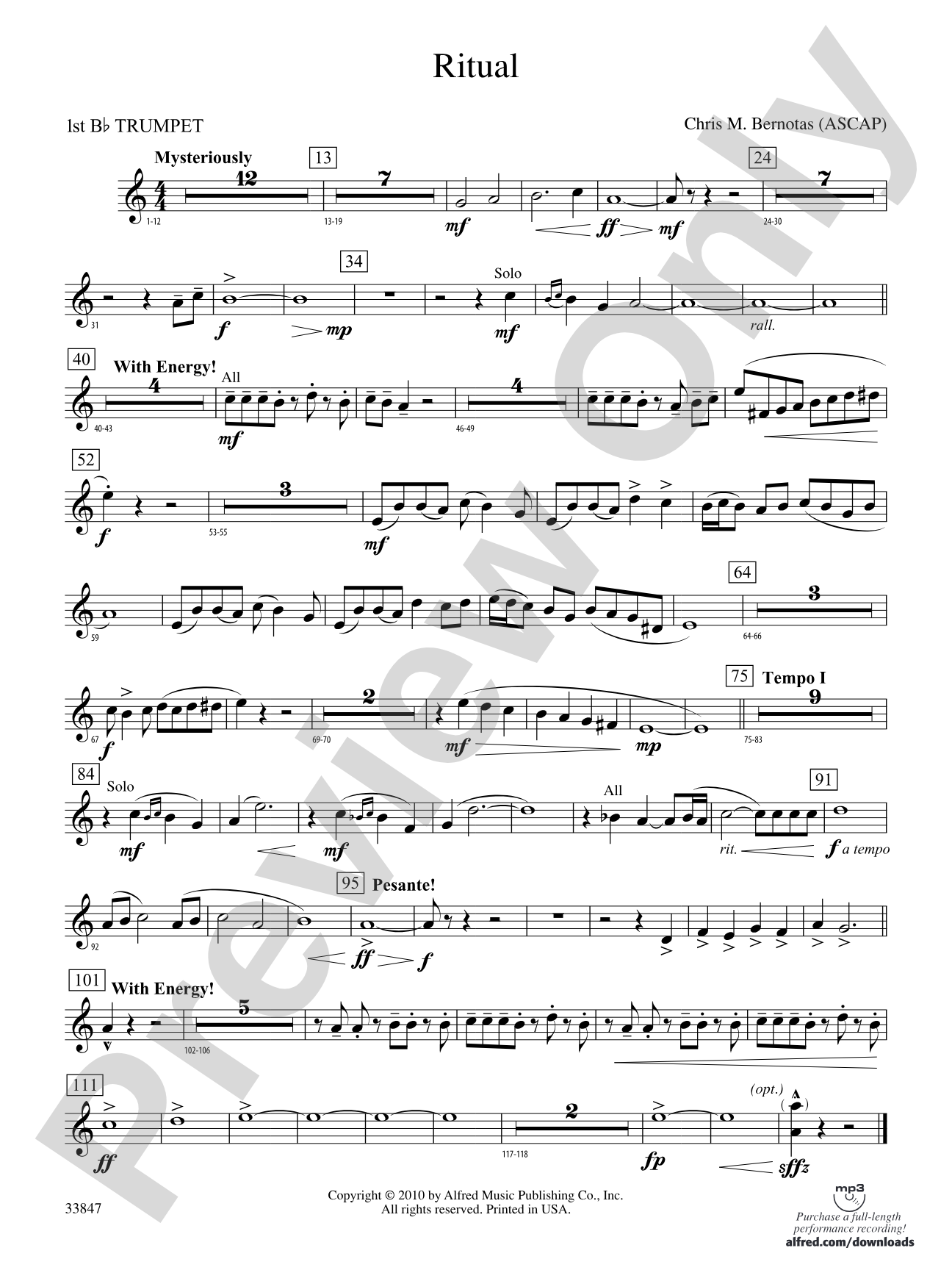 Ritual: 1st B-flat Trumpet