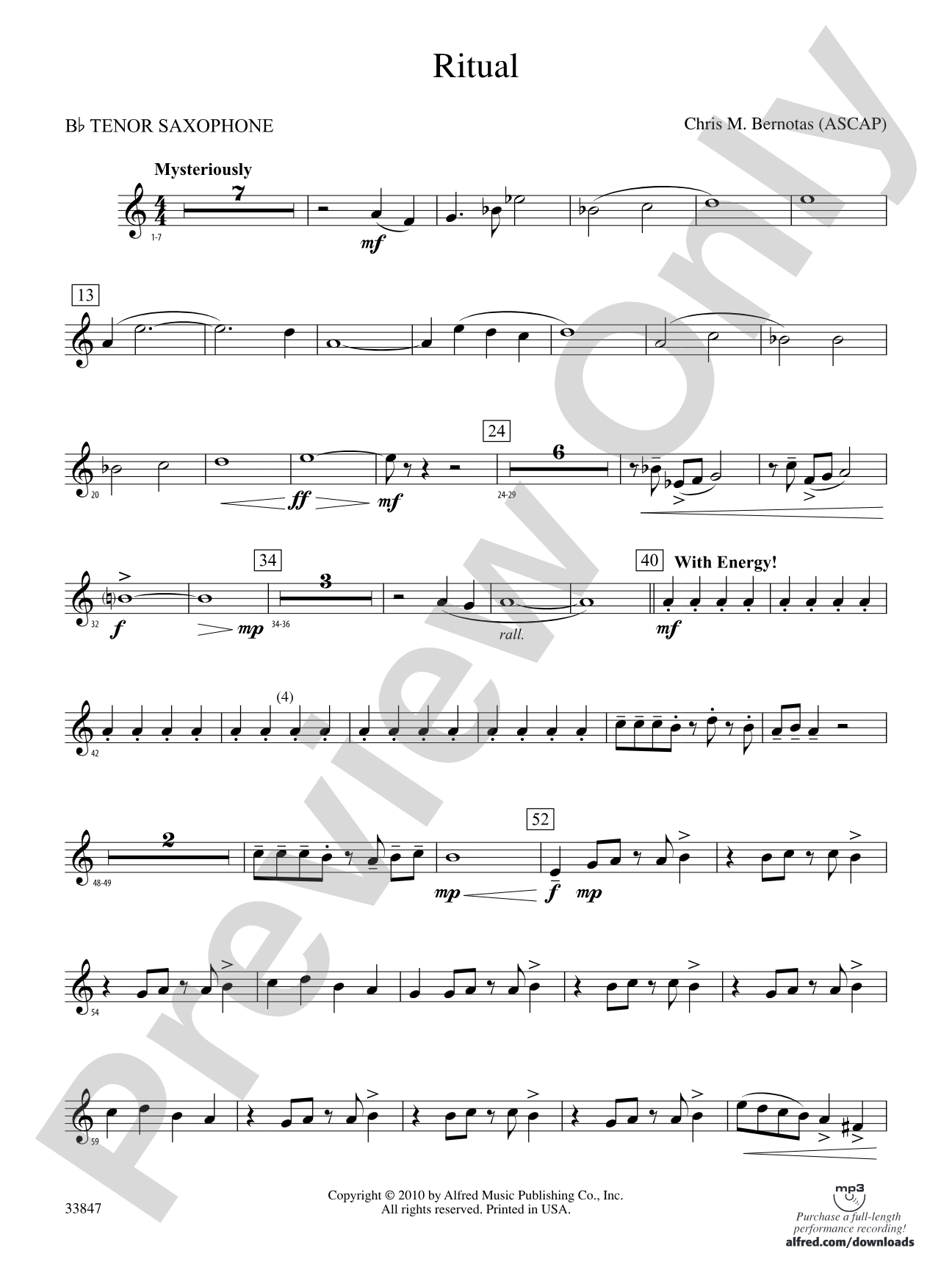 Ritual: B-flat Tenor Saxophone