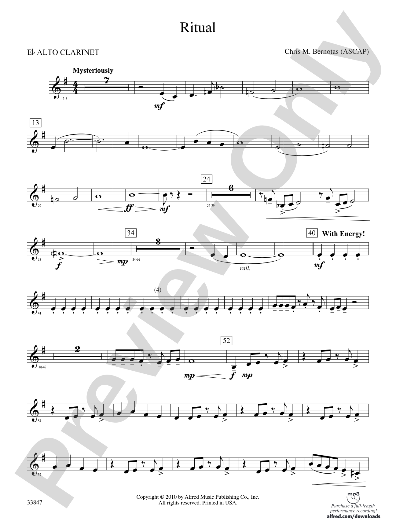Ritual: (wp) E-flat Alto Clarinet