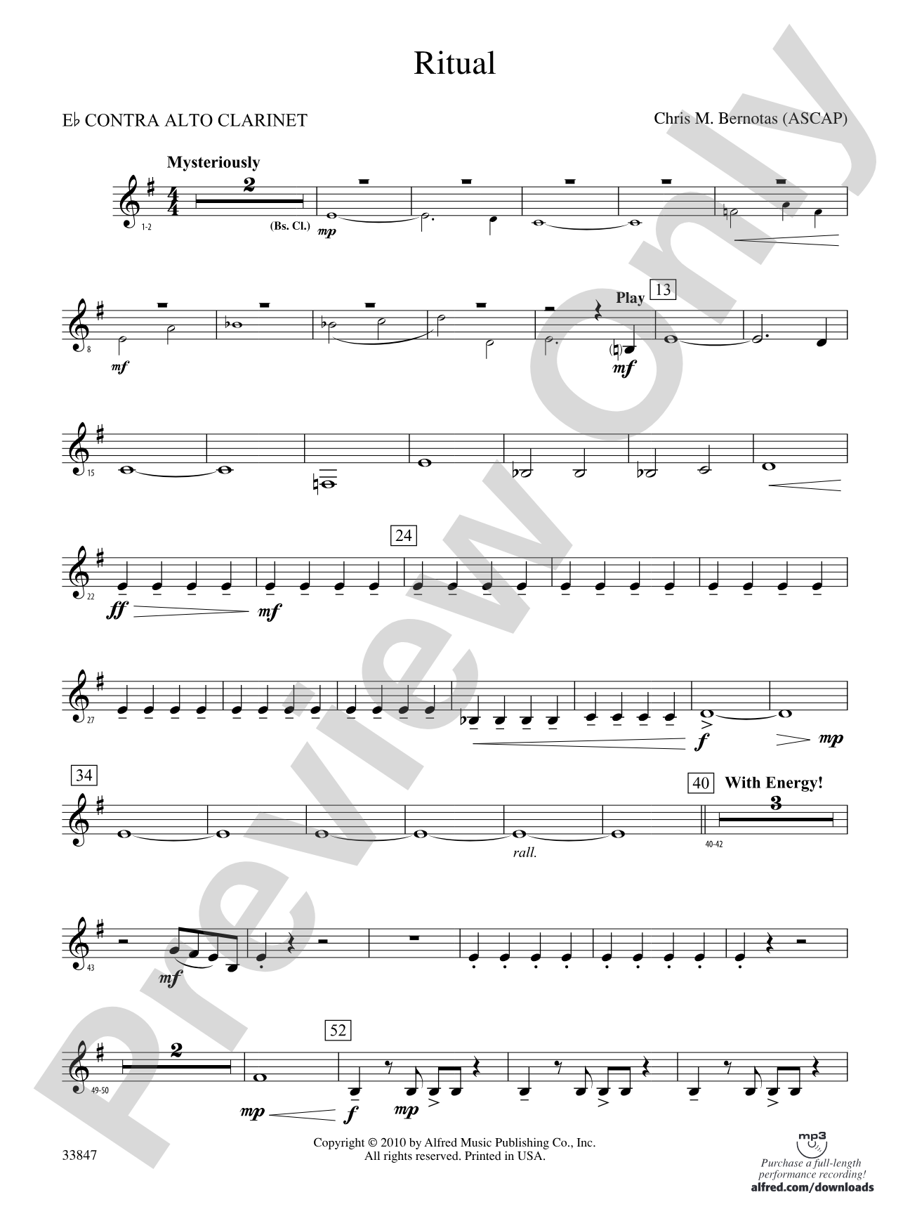 Ritual: (wp) E-flat Contrabass Clarinet