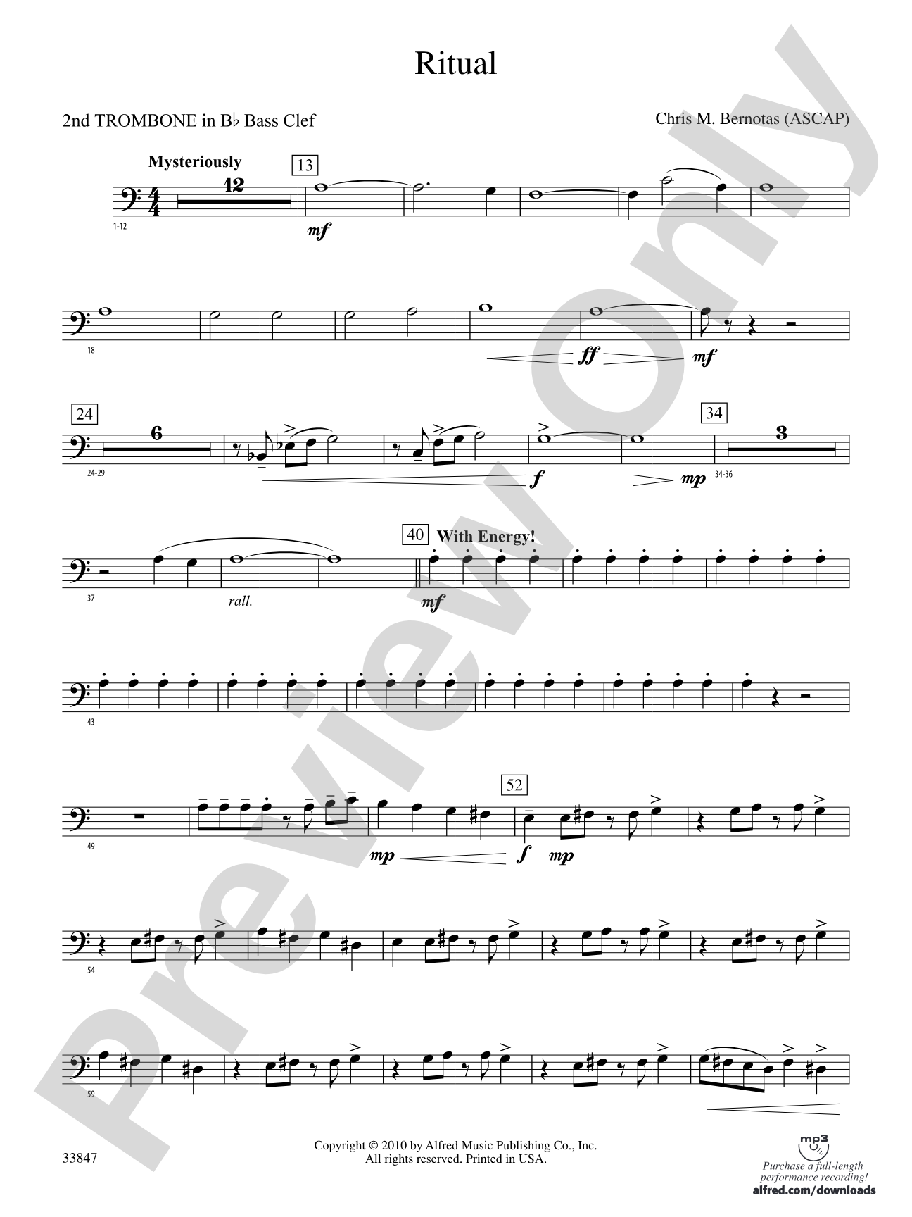 Ritual: (wp) 2nd B-flat Trombone B.C.