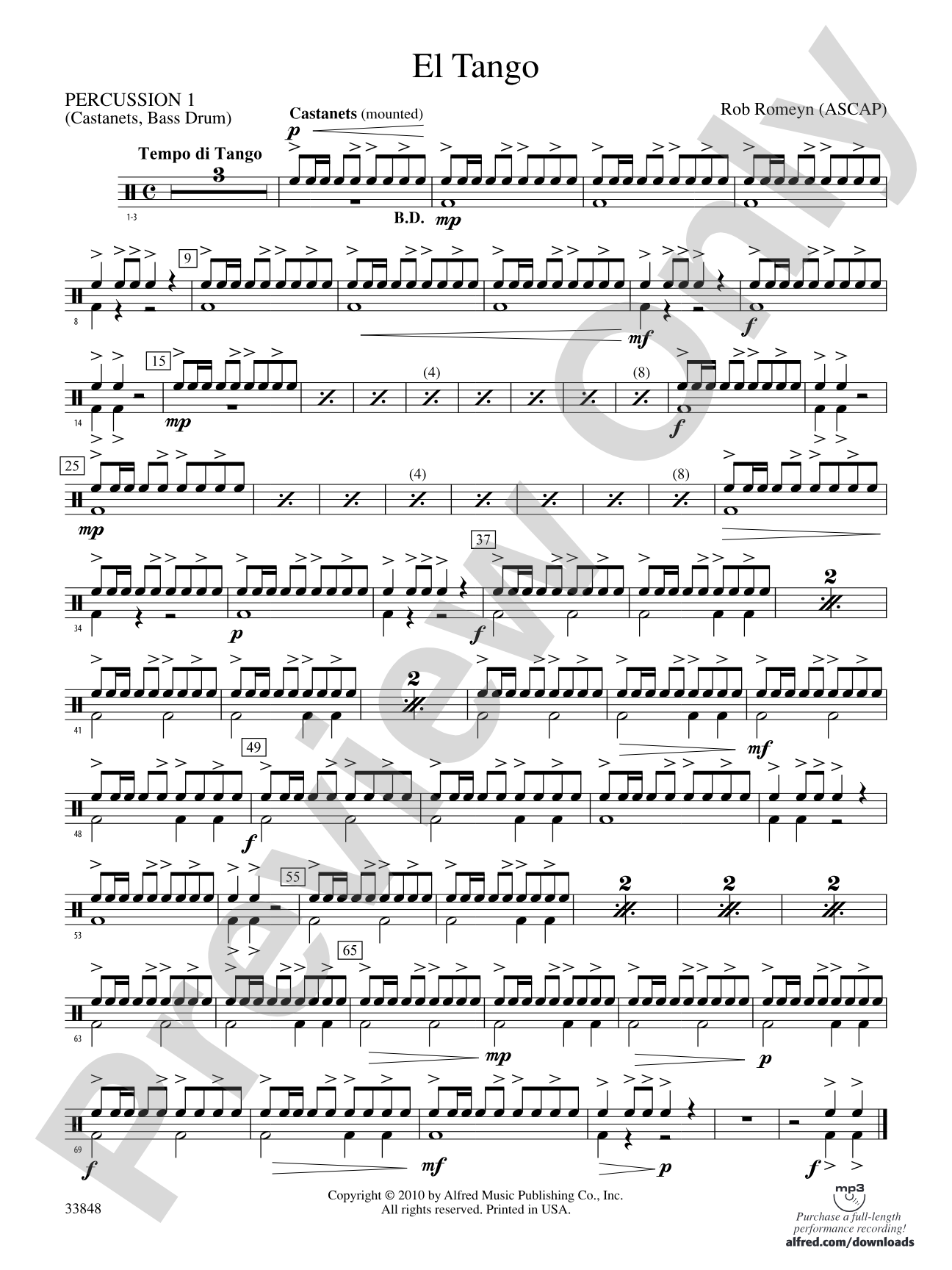El Tango: 1st Percussion