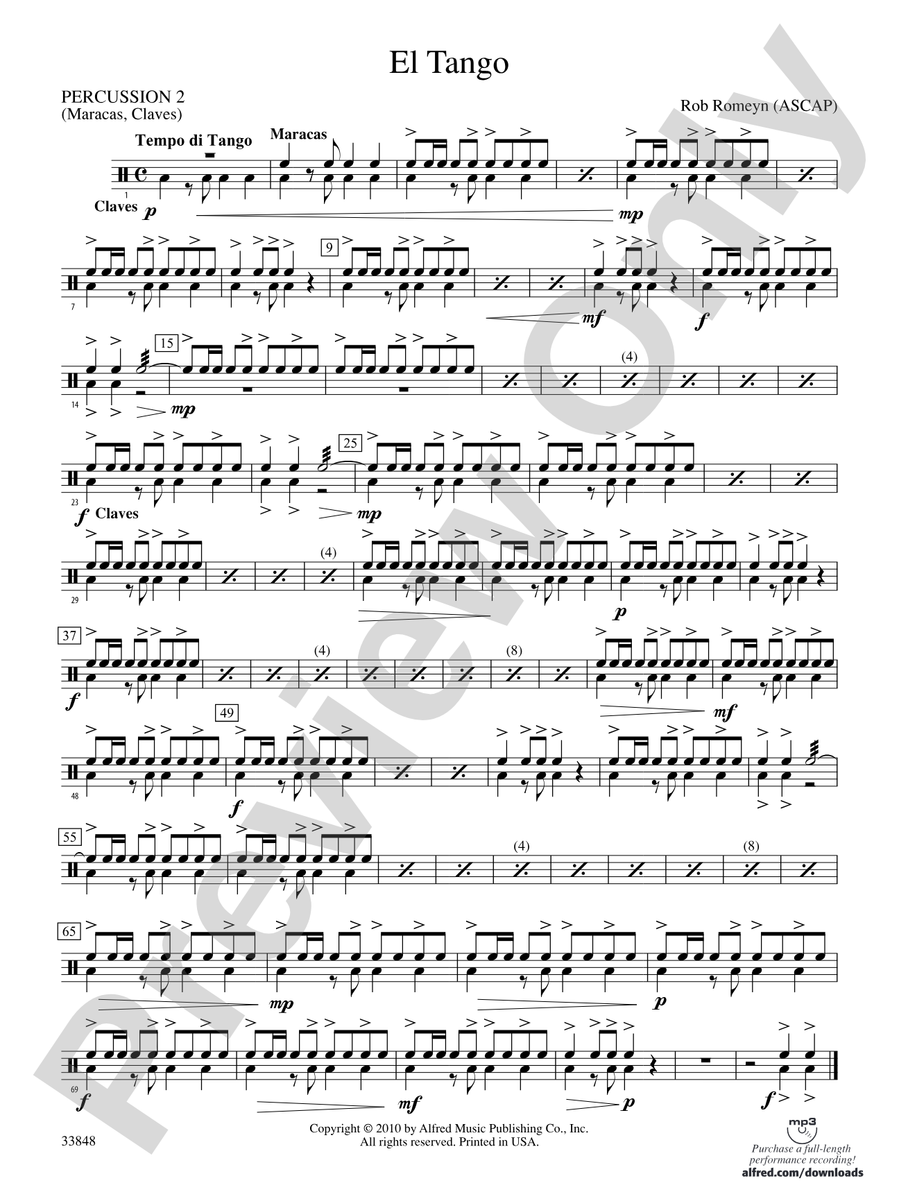 El Tango: 2nd Percussion