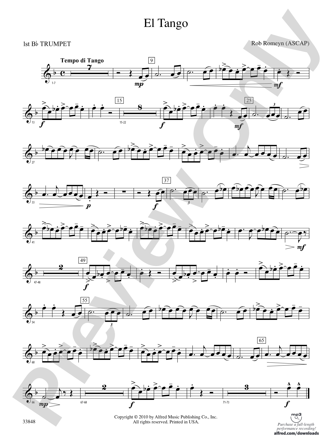 El Tango: 1st B-flat Trumpet