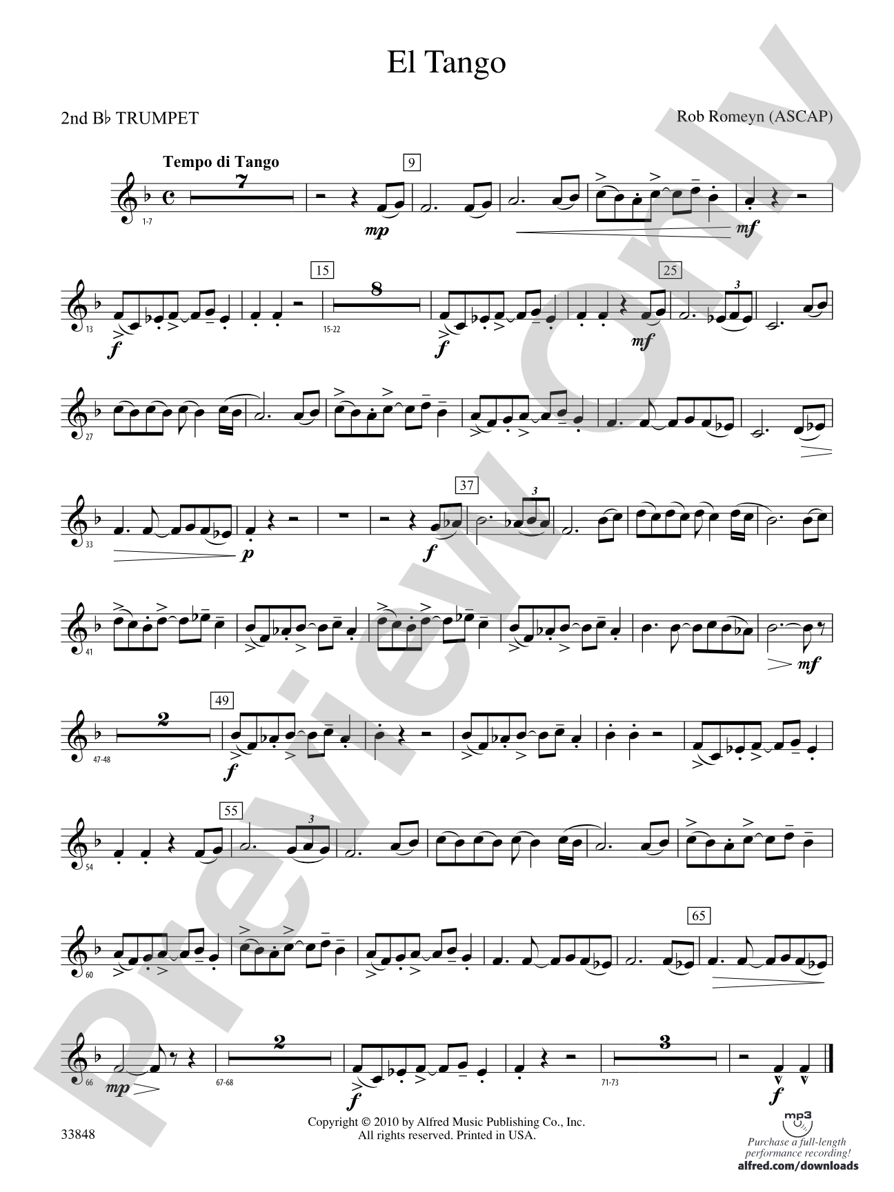 El Tango: 2nd B-flat Trumpet