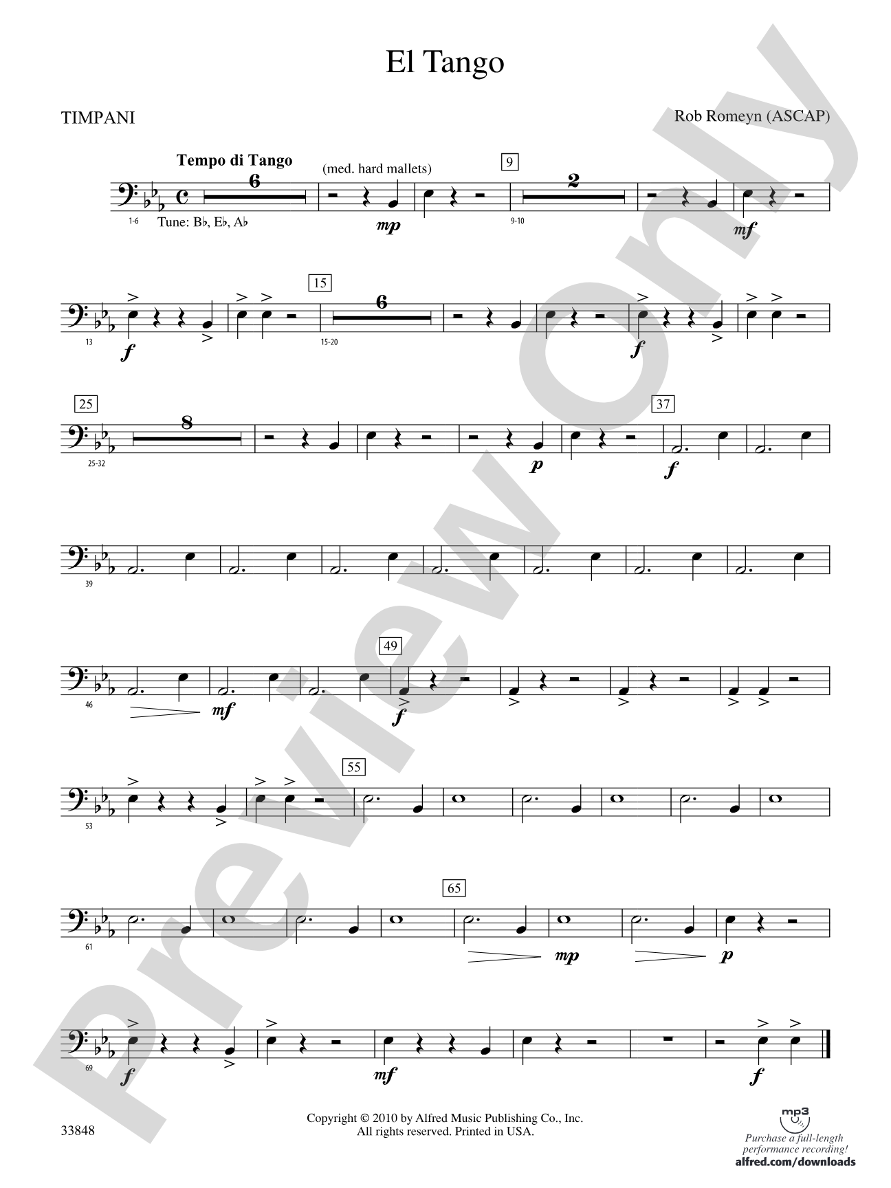 El Tango: Timpani