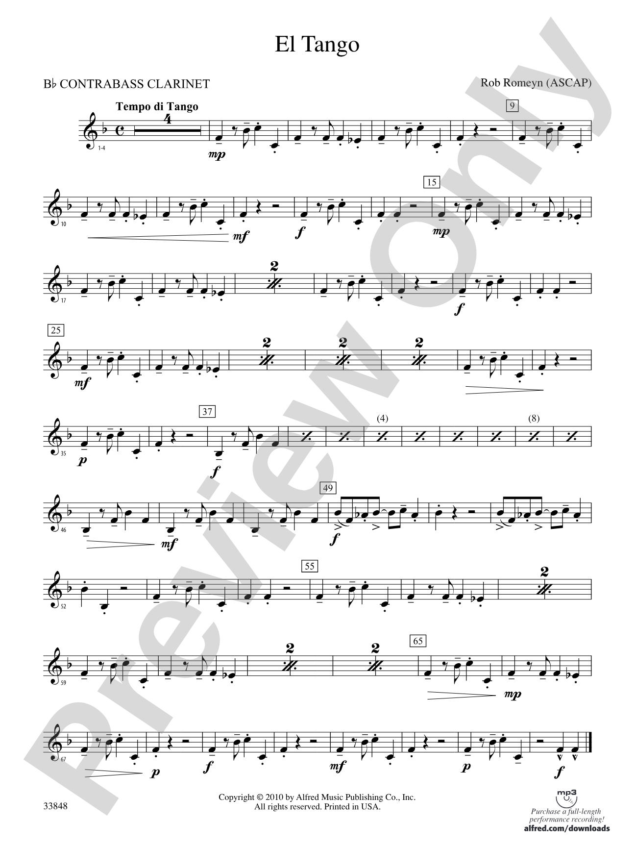 El Tango: (wp) B-flat Contrabass Clarinet
