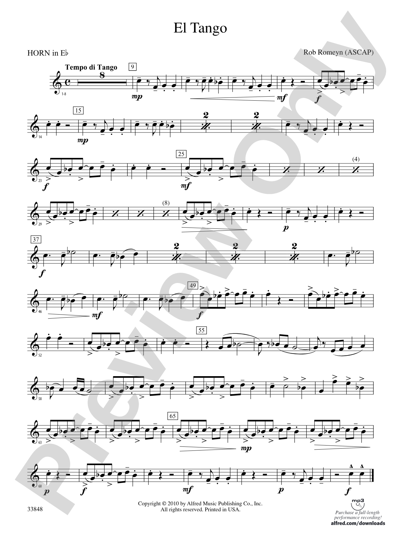 El Tango: (wp) 1st Horn in E-flat