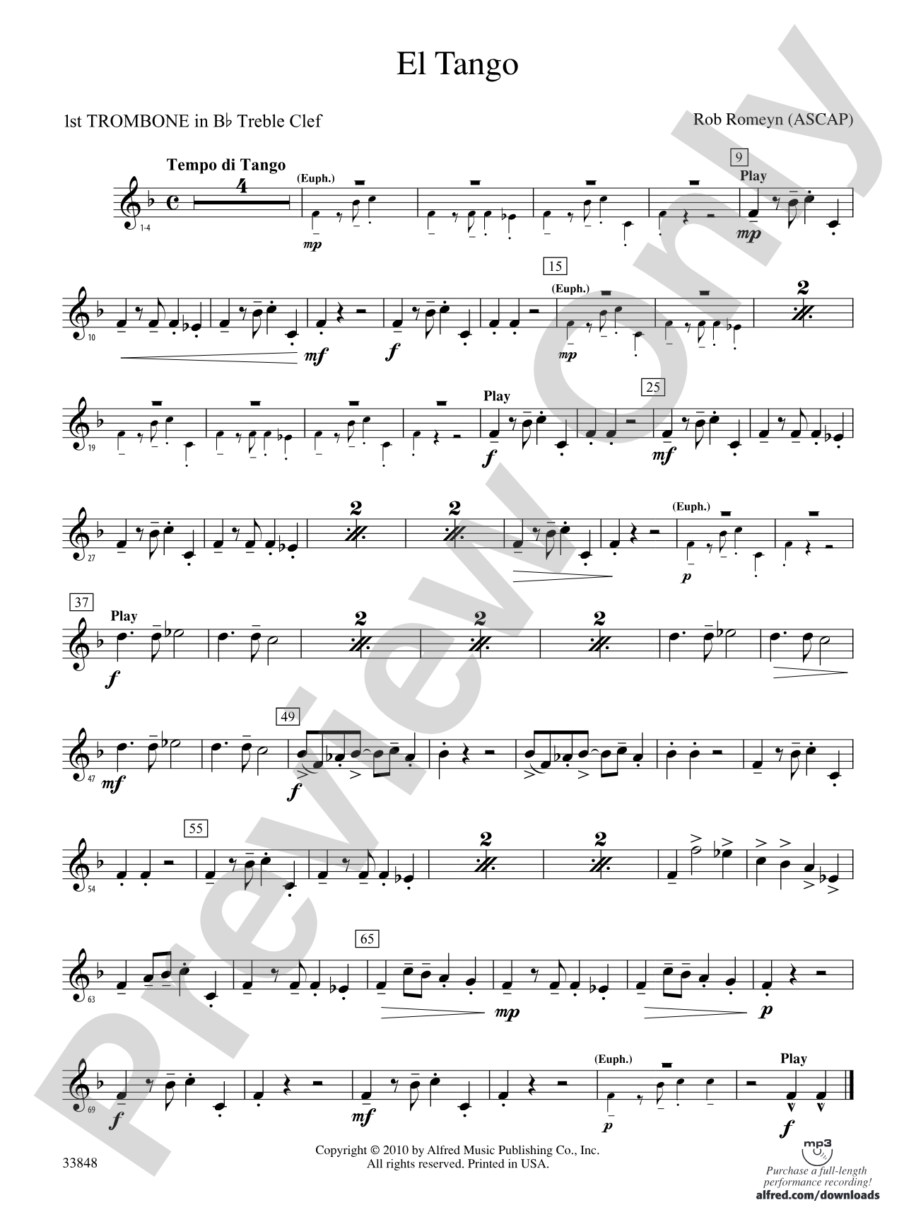 El Tango: (wp) 1st B-flat Trombone T.C.