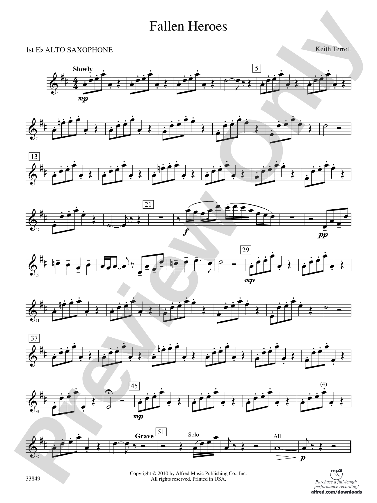 Fallen Heroes: E-flat Alto Saxophone