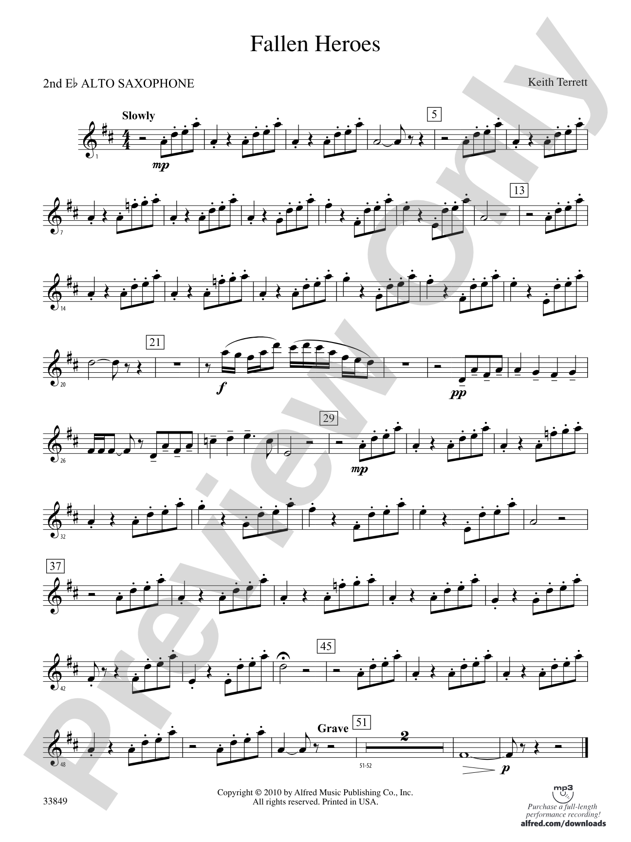 Fallen Heroes: 2nd E-flat Alto Saxophone