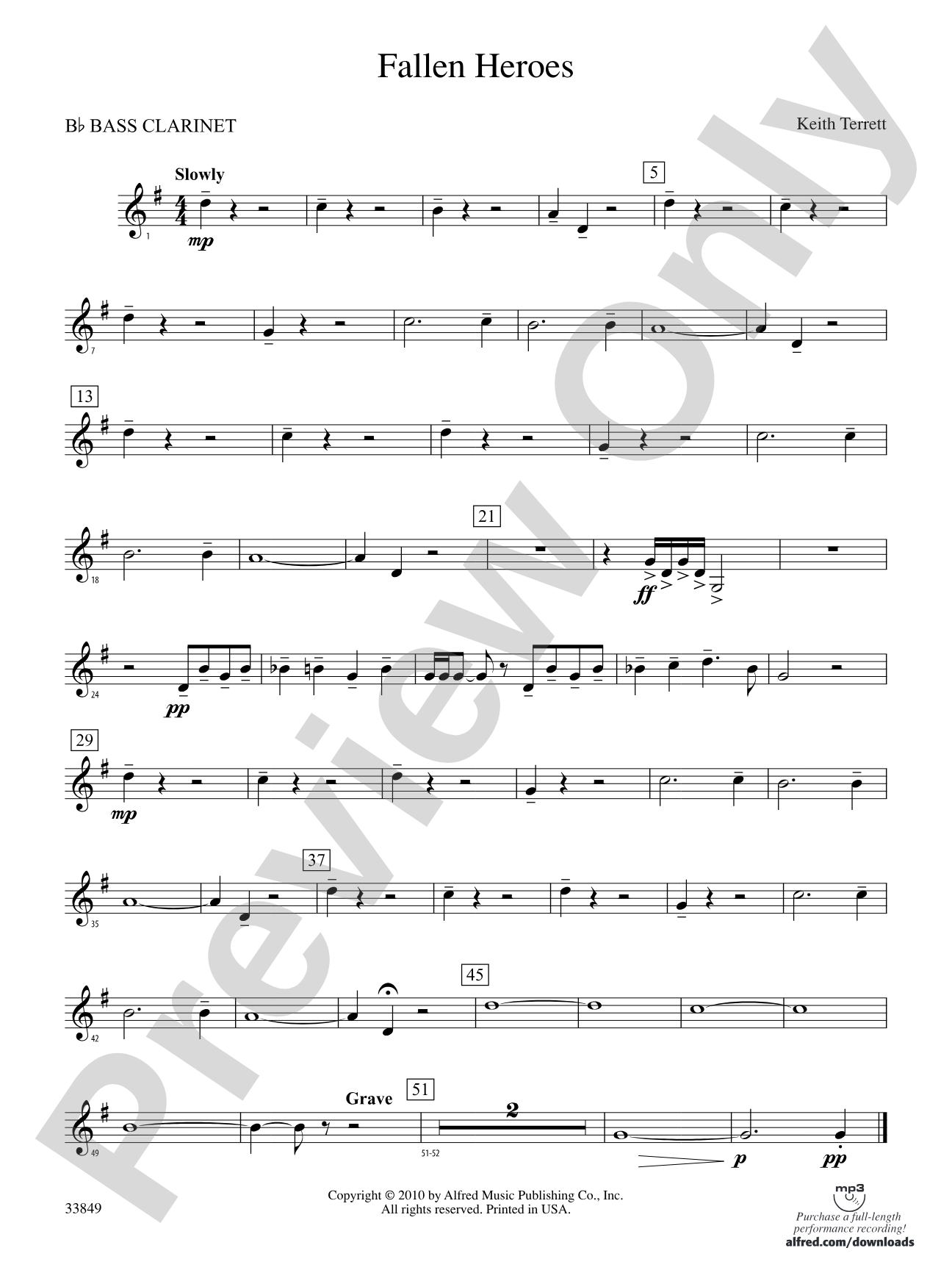 Fallen Heroes: B-flat Bass Clarinet