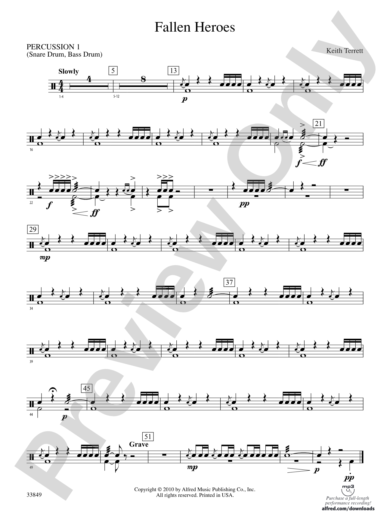 Fallen Heroes: 1st Percussion