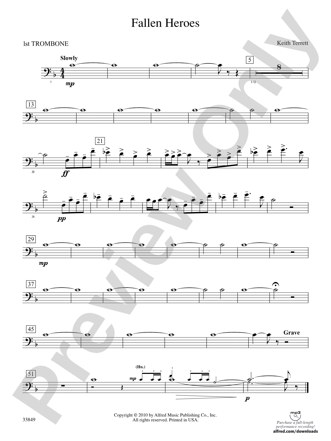 Fallen Heroes: 1st Trombone