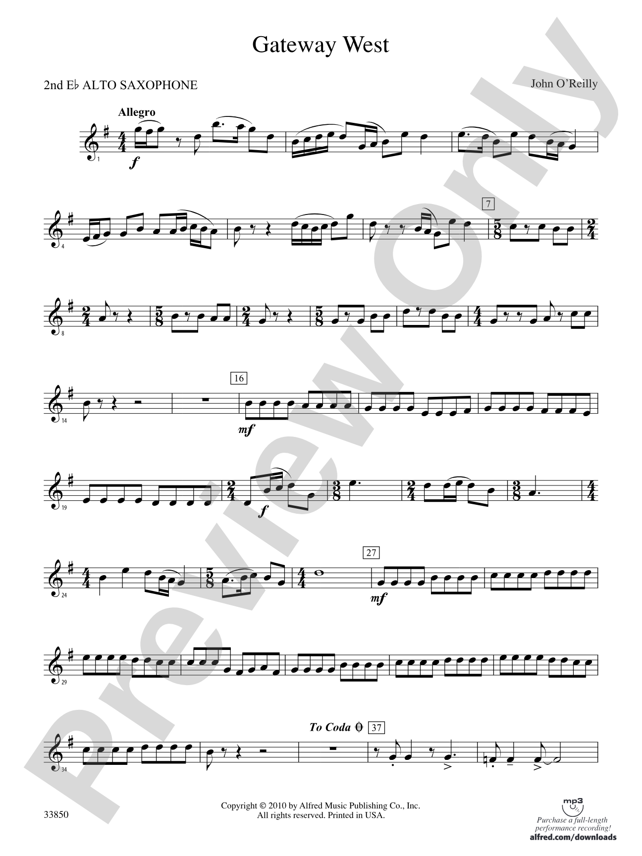 Gateway West: 2nd E-flat Alto Saxophone